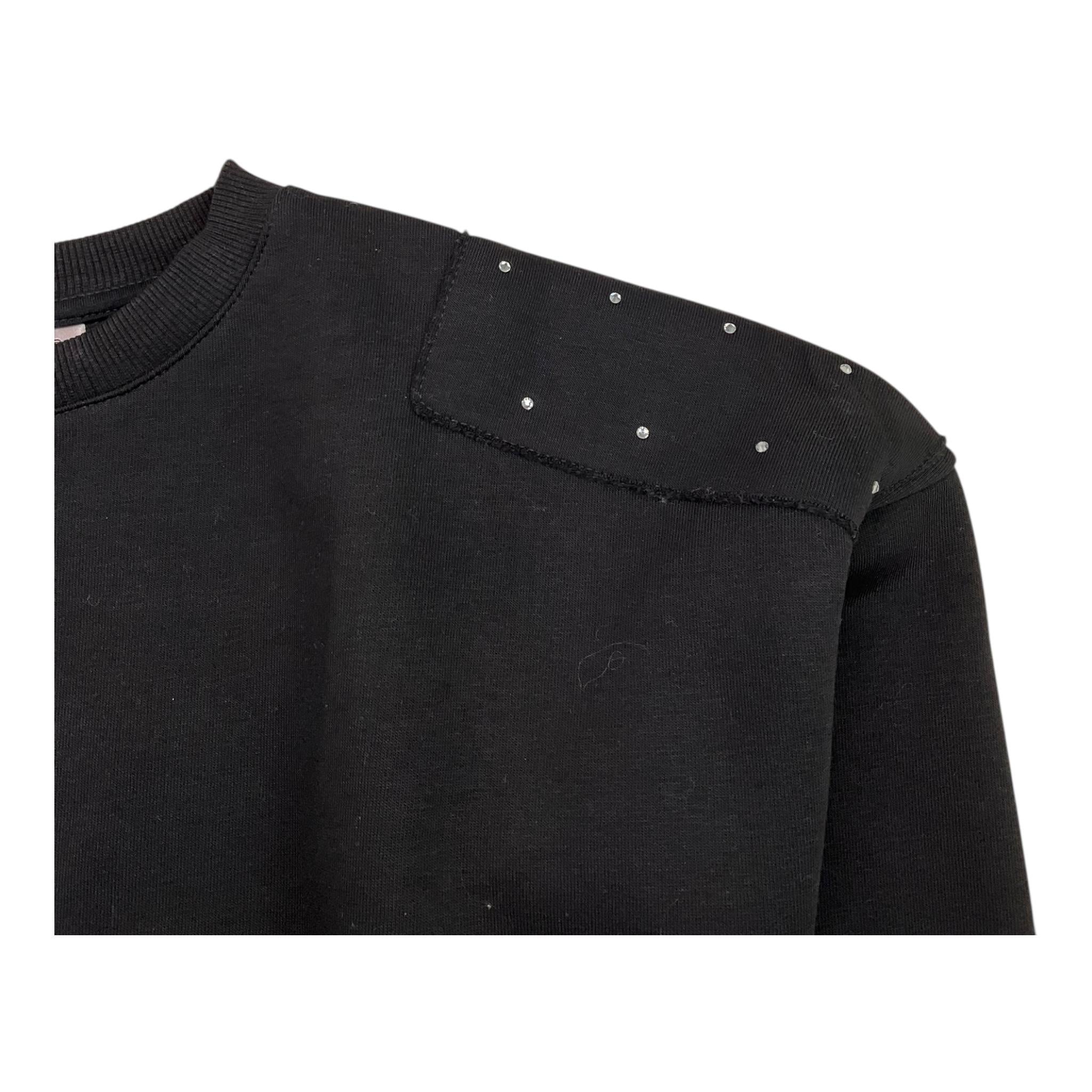 MARIUCCIA felpa chiusa girocollo tinta unita con brillantini Nero per Bambina MBFW23F224 NERO MARIUCCIA