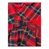 MINI BANDA abito mezza manica tinta unita con fantasia scozzese Rosso per Neonata 3A759 ROSSO MINI BANDA