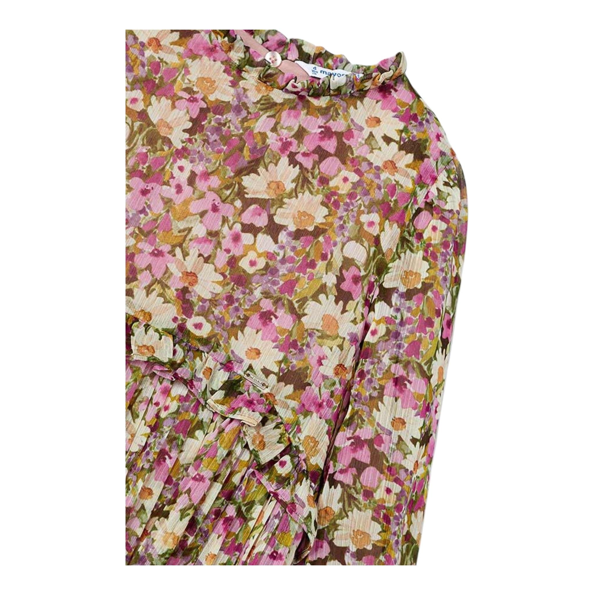 MAYORAL abito in camicia tinta unita con fantasia Multicolor per Bambina 49133 MULTICOLOR MAYORAL