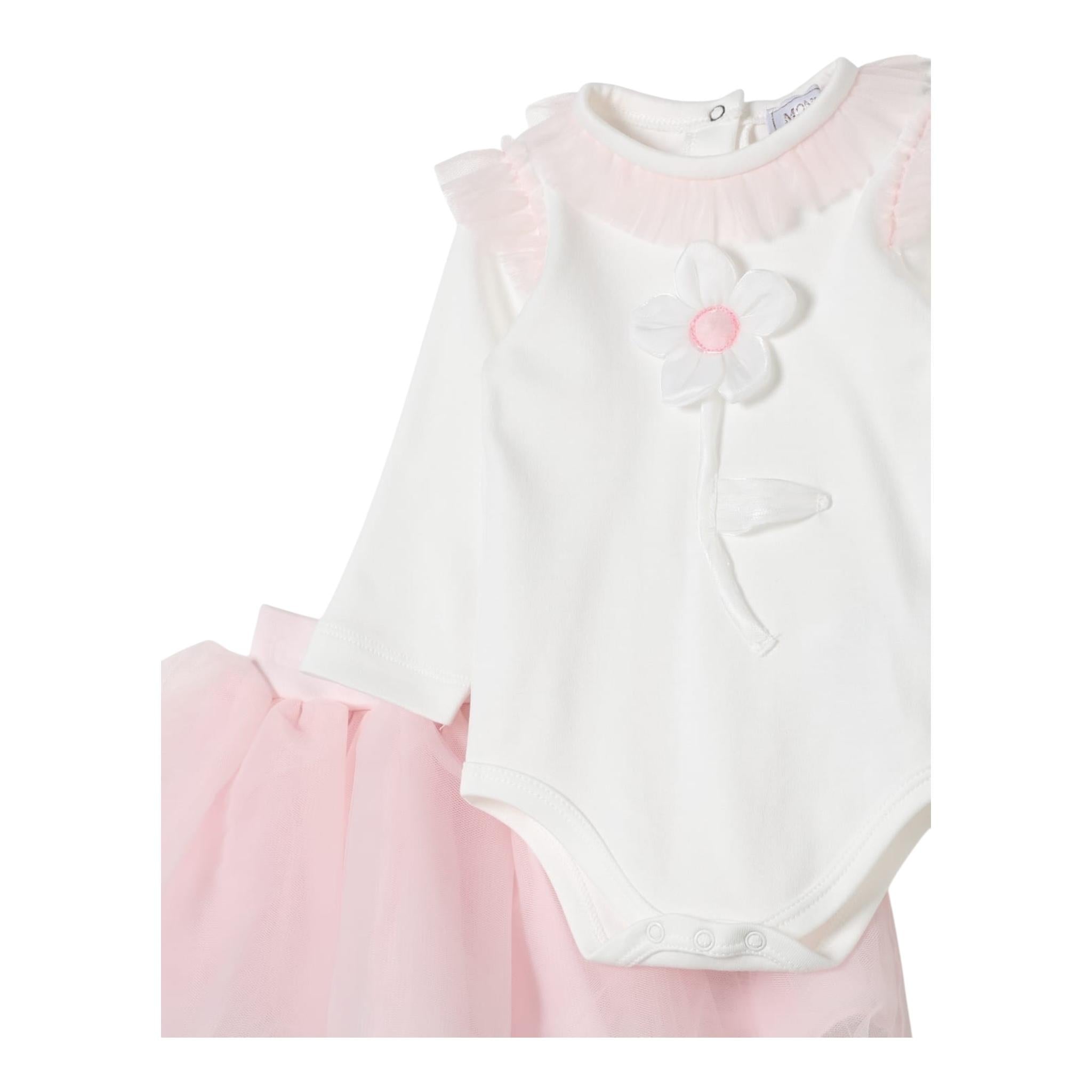 MONNALISA completo 2pz body-gonna bicolore Bianco/rosa per Neonata 35D504 BIANCO/ROSA MONNALISA