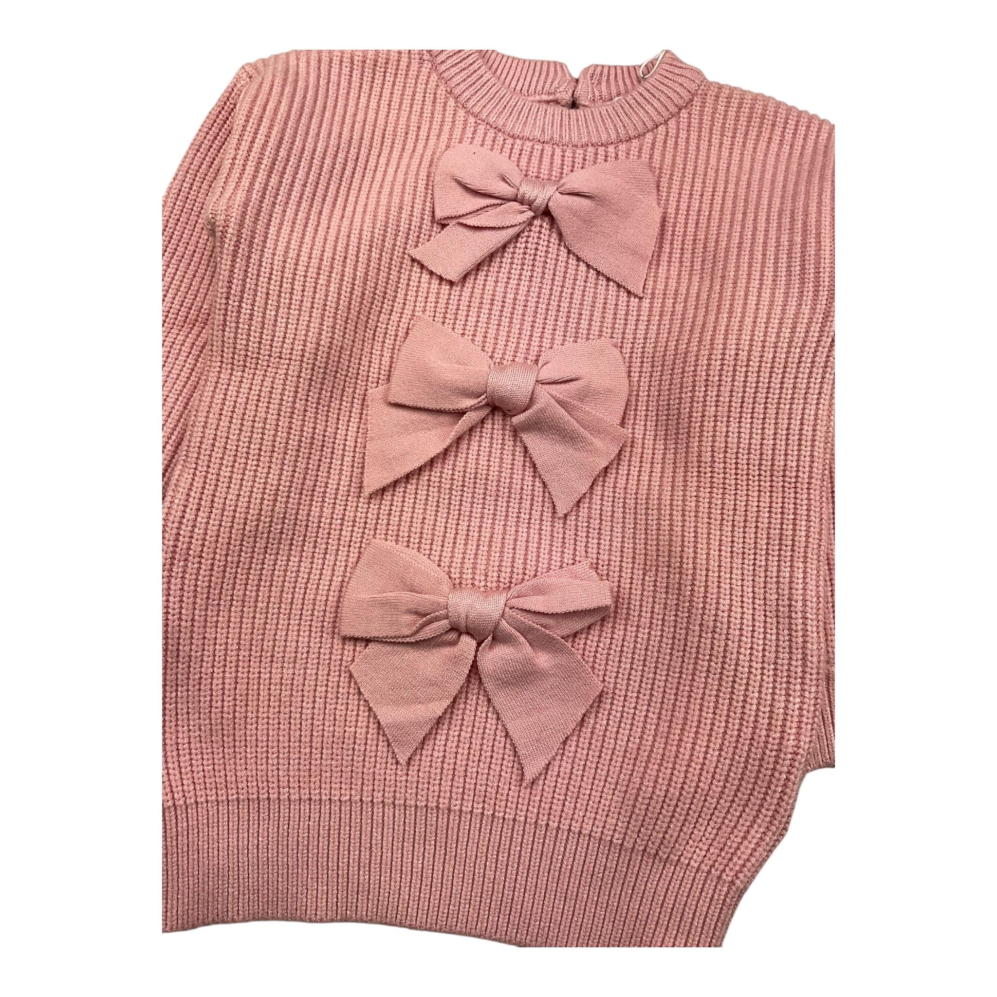 U+è BY MISS GRANT maglia maxi tinta unita con fiocchi Rosa per Bambina UE1469 ROSA U+è BY MISS GRANT