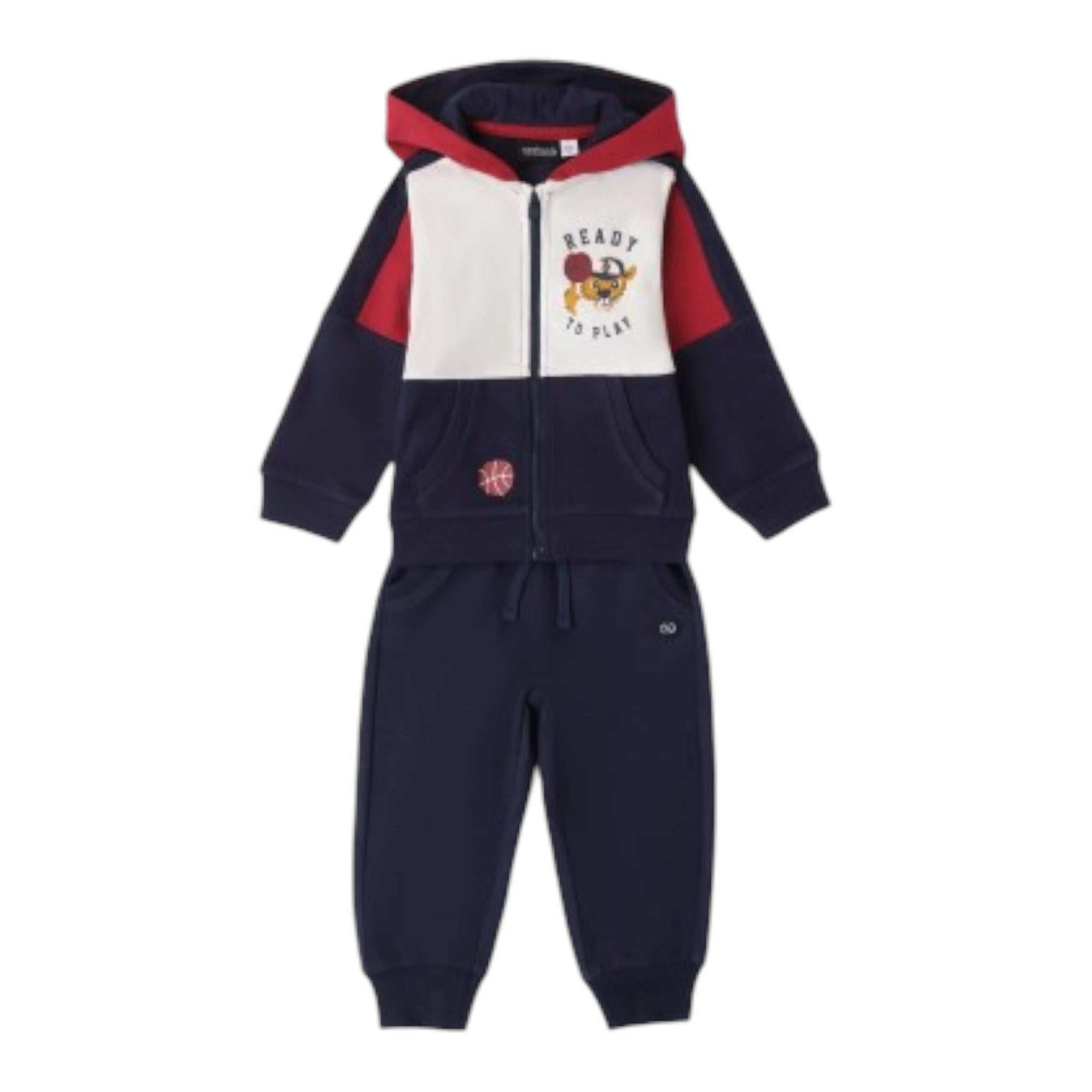 SARABANDA completo 2pz felpa con zip -pantalone Blu per Bambino A006 BLU SARABANDA