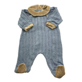 LA STUPENDERIA tutina tinta unita con colletto in contrasto Blu per Neonato TBTT61 BLU LA STUPENDERIA