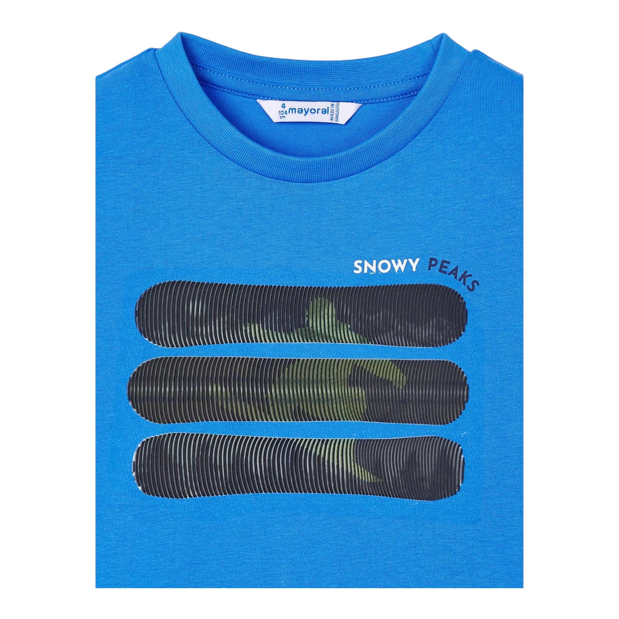 MAYORAL shirt girocollo tinta unita con stampa in contrasto Blu per Bambino 4055J BLU MAYORAL