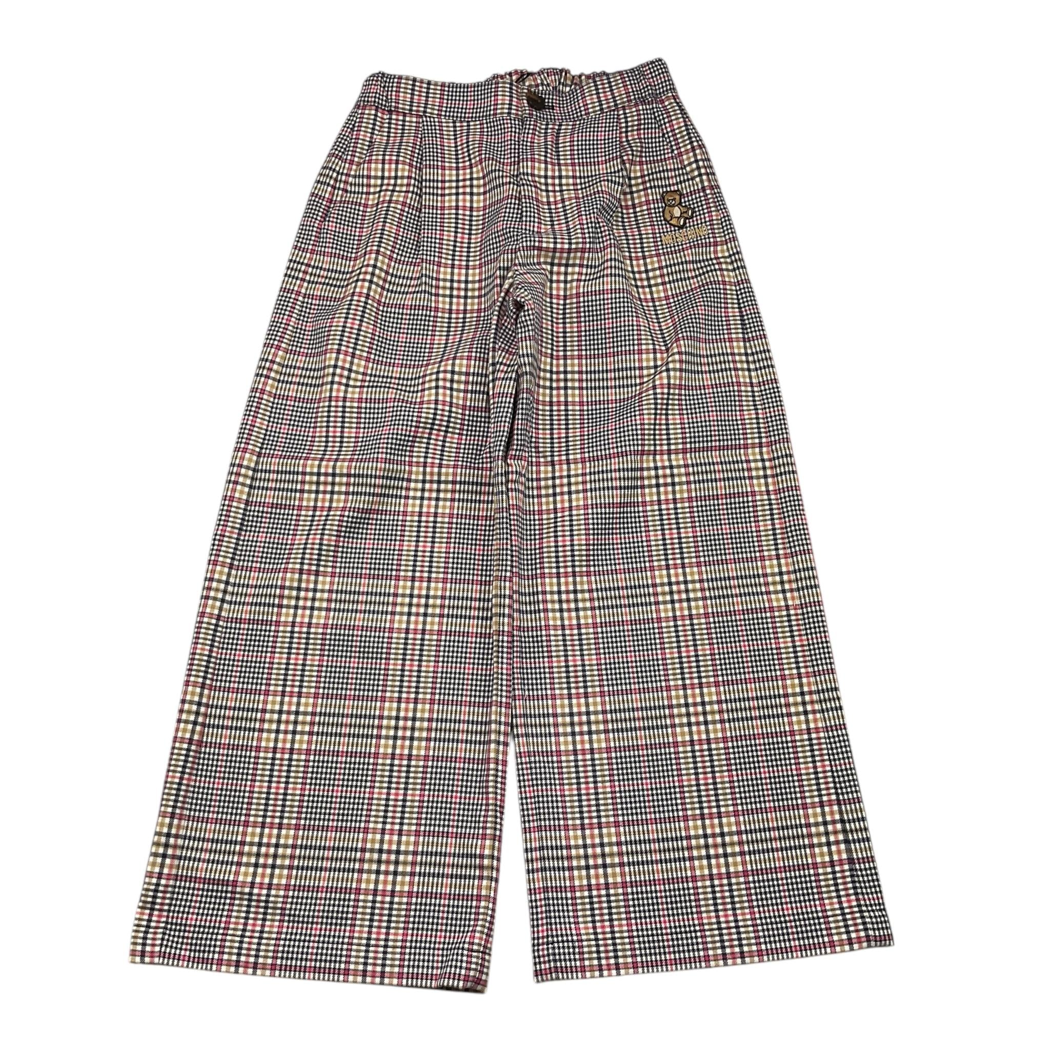 MOSCHINO pantalone tinta unita modello a palazzo con fantasia quadri Bianco per Bambina HDP06N BIANCO MOSCHINO