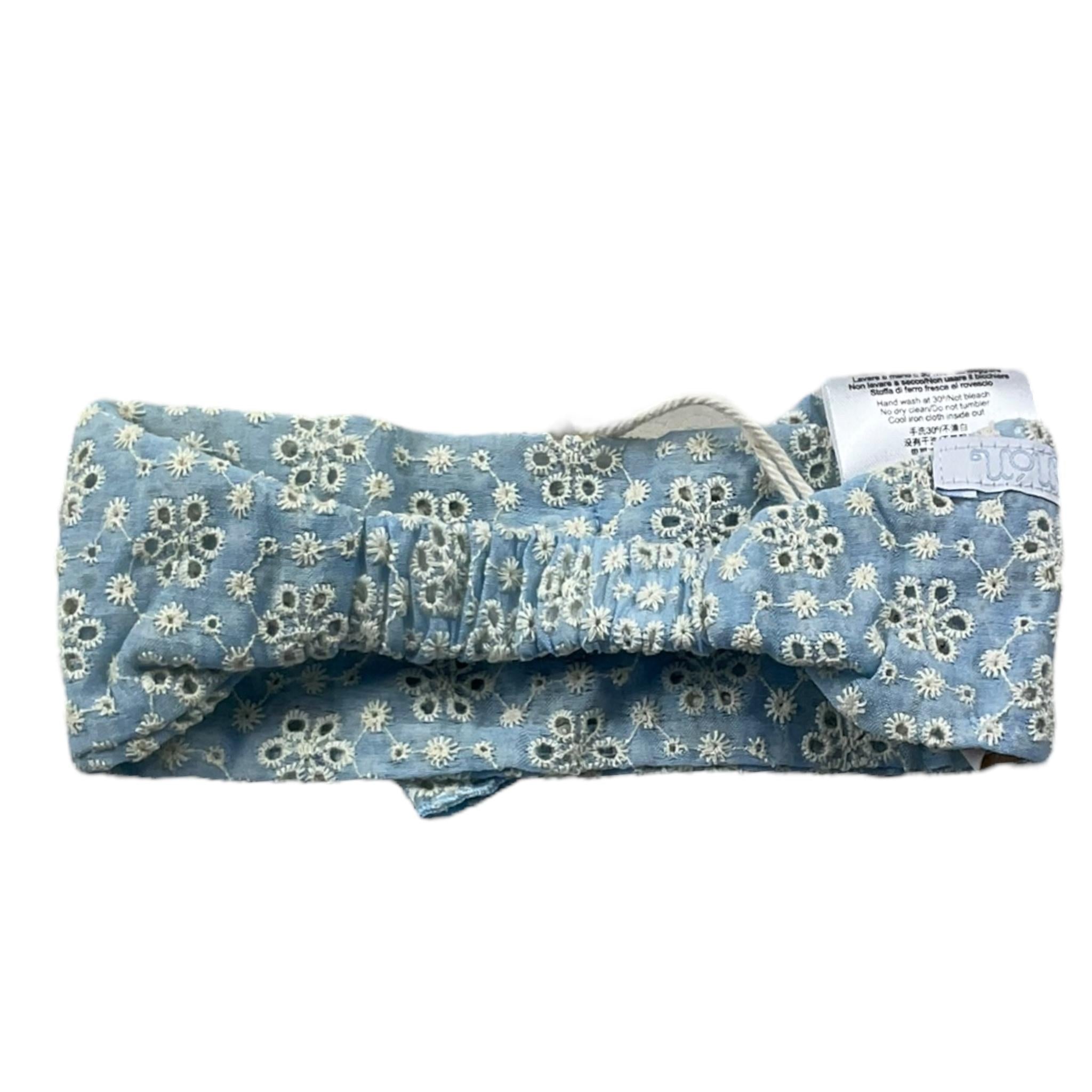 Nanan Fascia Capelli In Pizzo Sangallo Azzurro Per Neonata E24578 AZZURRO NANAN