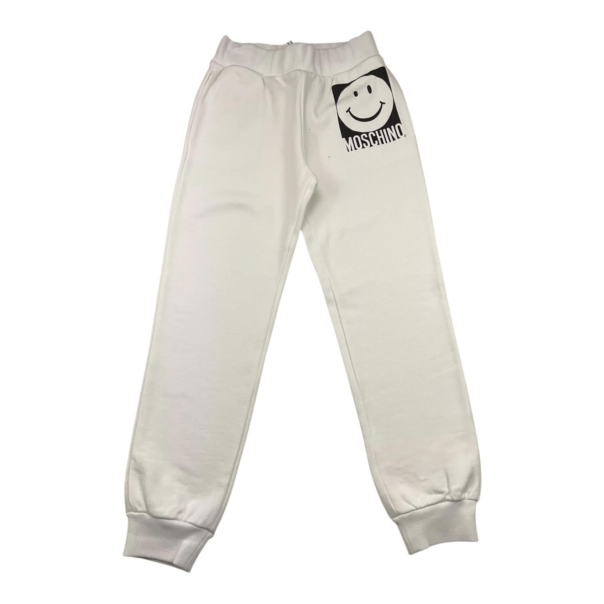 MOSCHINO pantalone modello tuta tinta unita con stampa Bianco per Bambino HUP08N BIANCO MOSCHINO