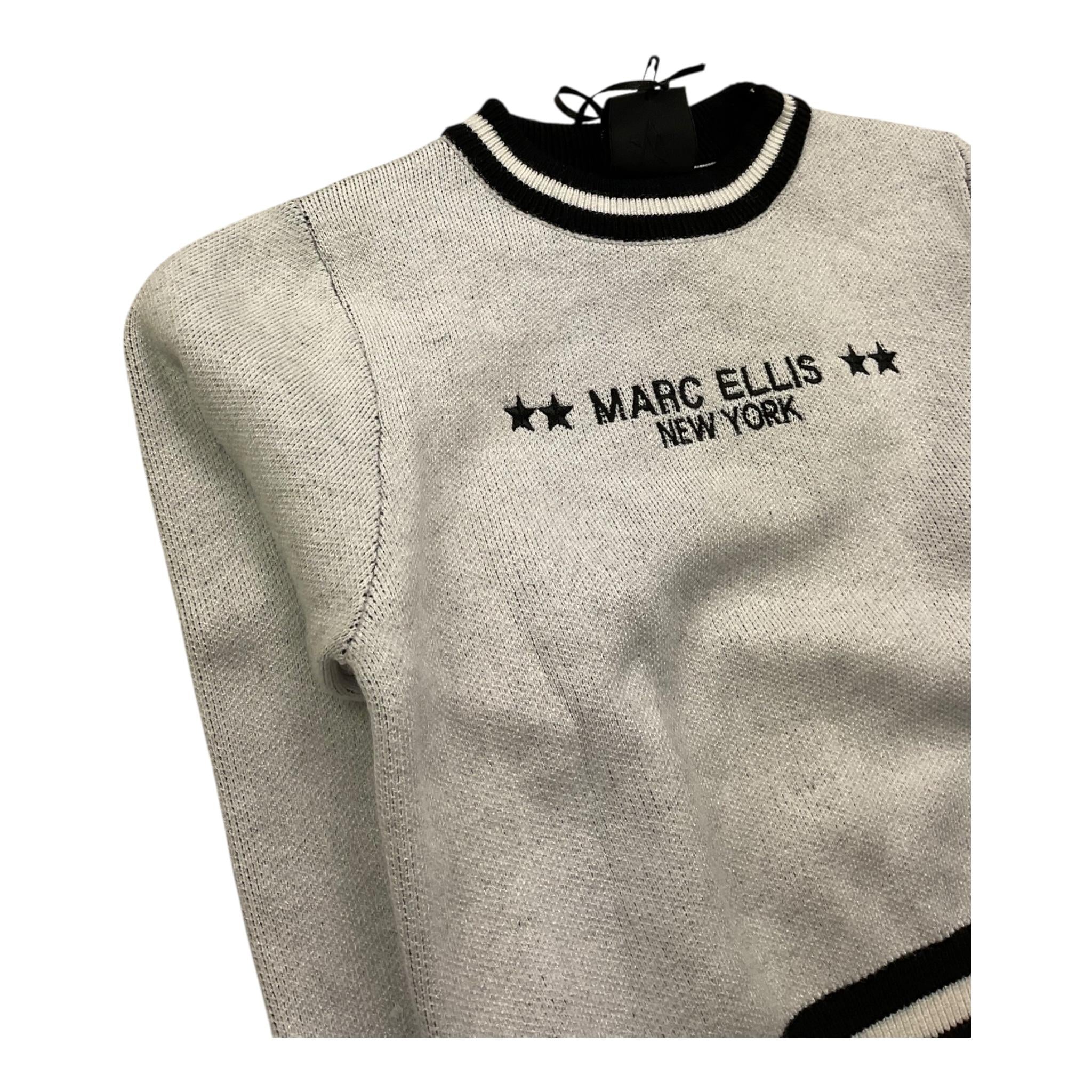 MARC ELLIS maglia girocollo tinta unita con logo e profili in contrasto Bianco per Bambina JMJSW00187XXX BIANCO MARC ELLIS