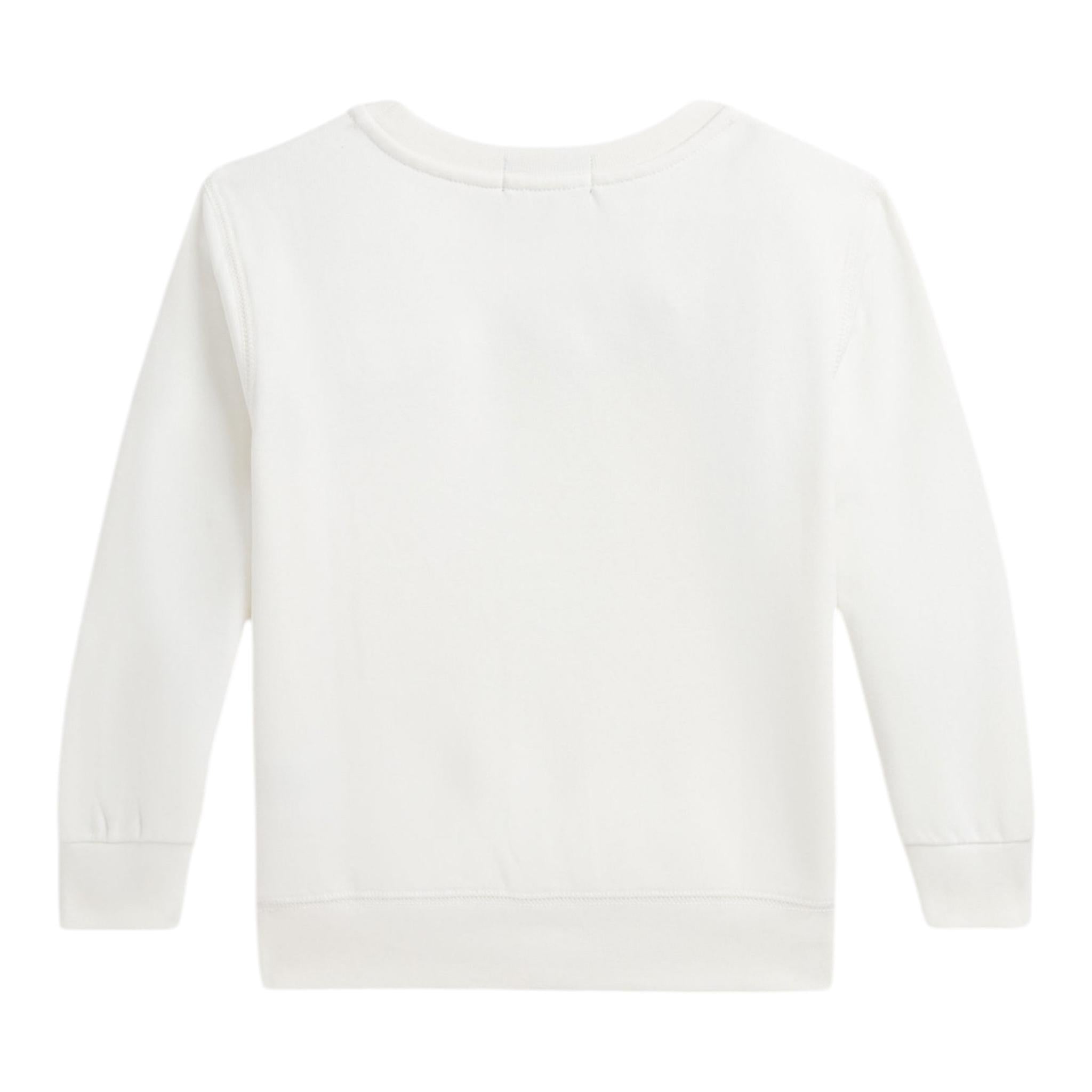 RALPH LAUREN felpa chiusa girocollo tinta unita con stampa in contrasto Panna per Bambino 322960439002 PANNA RALPH LAUREN