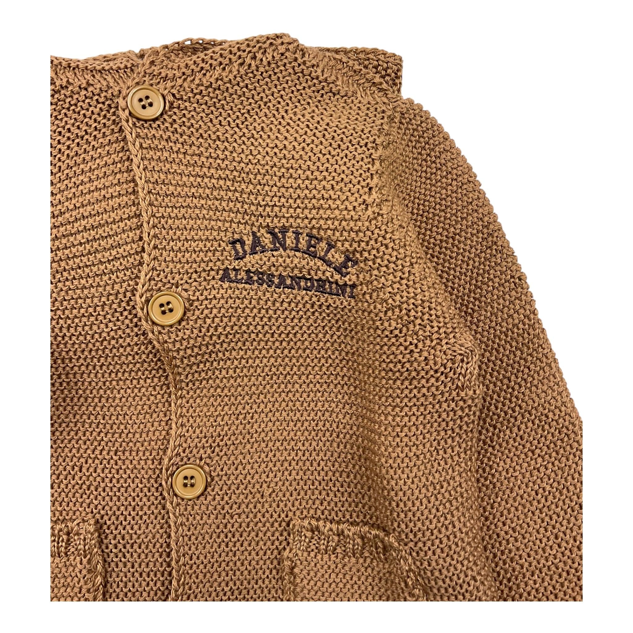 DANIELE ALESSANDRINI cardigan tinta unita con cappuccio Marrone per Neonato 1291W00035N MARRONE DANIELE ALESSANDRINI