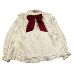 LA STUPENDERIA camicia manica lunga tinta unita cn fiocco in contrasto Bianco per Neonata TJCM48 BIANCO LA STUPENDERIA