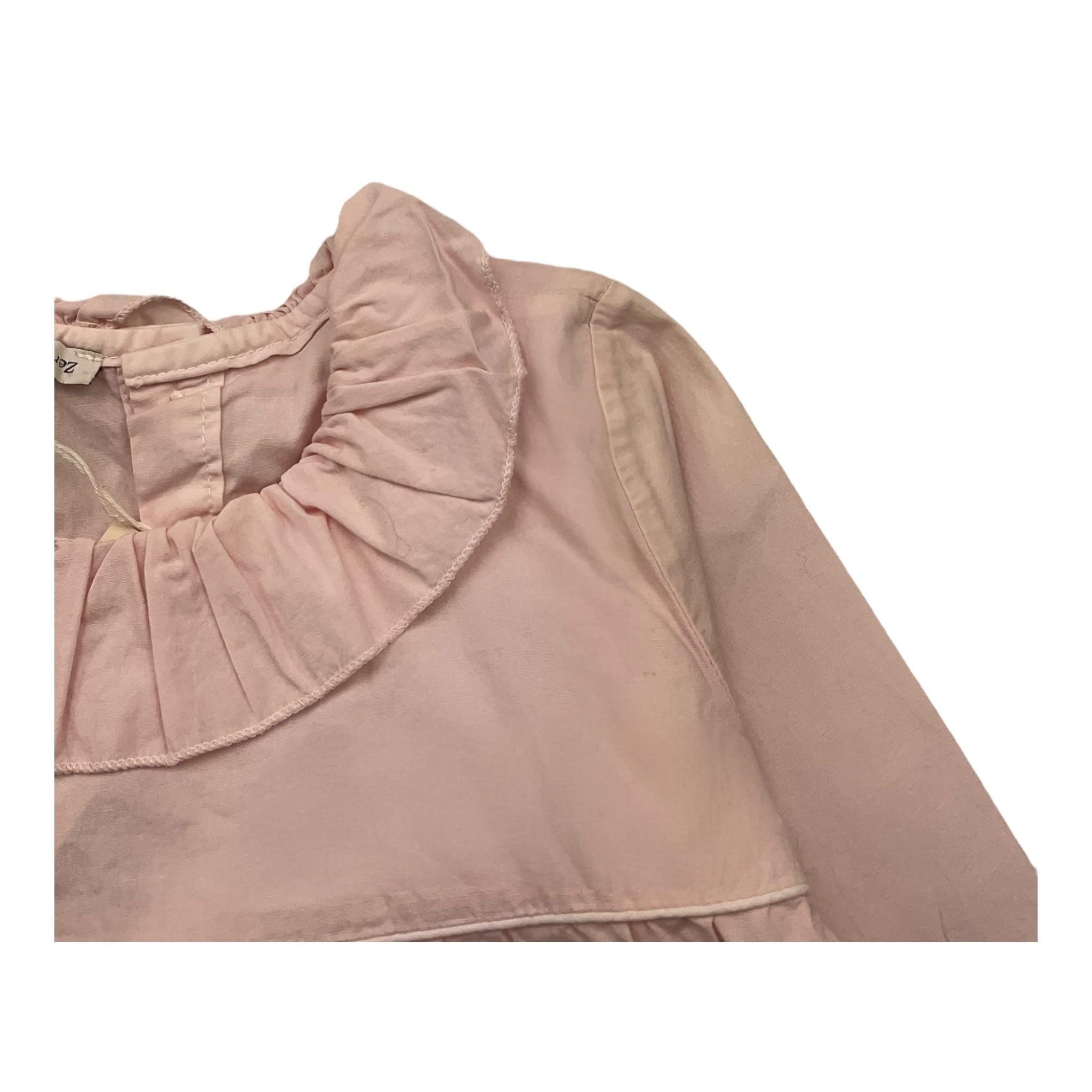 ZERO AMPERE camicia manica lunga tinta unita con colletto Rosa per Neonata RIO ROSA ZERO AMPERE