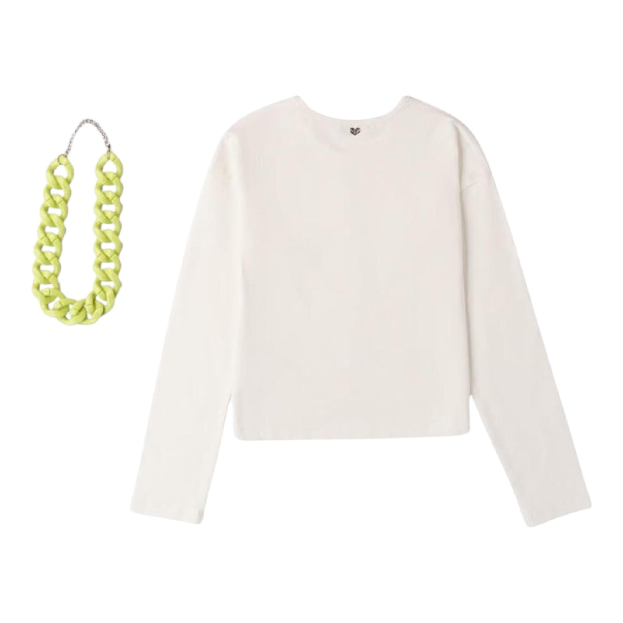 SARABANDA shirt girocollo tinta unita cn collana Bianco per Bambina A790 BIANCO SARABANDA