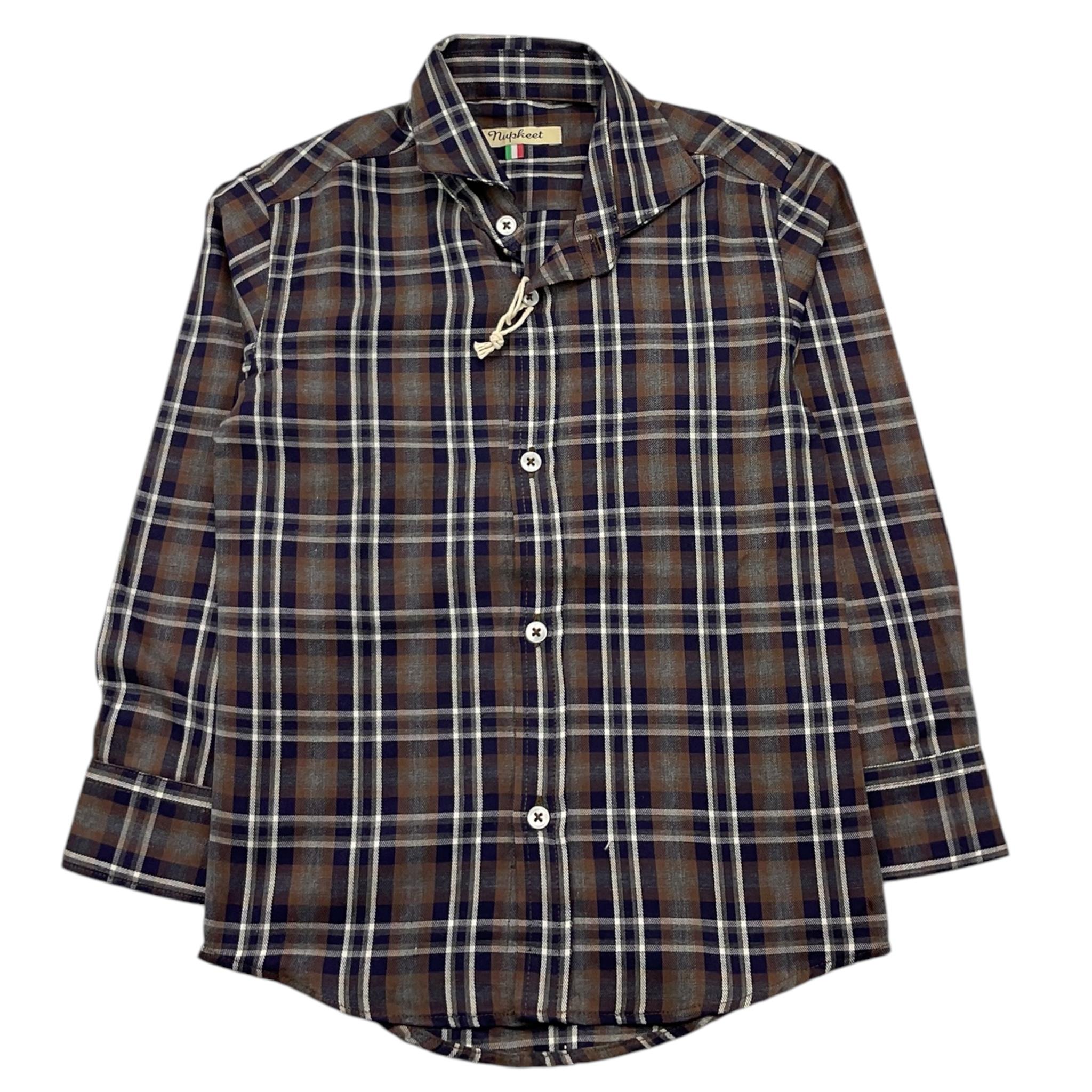 NUPKEET camicia manica lunga fantasia Marrone per Bambino 4DNK322 MARRONE NUPKEET