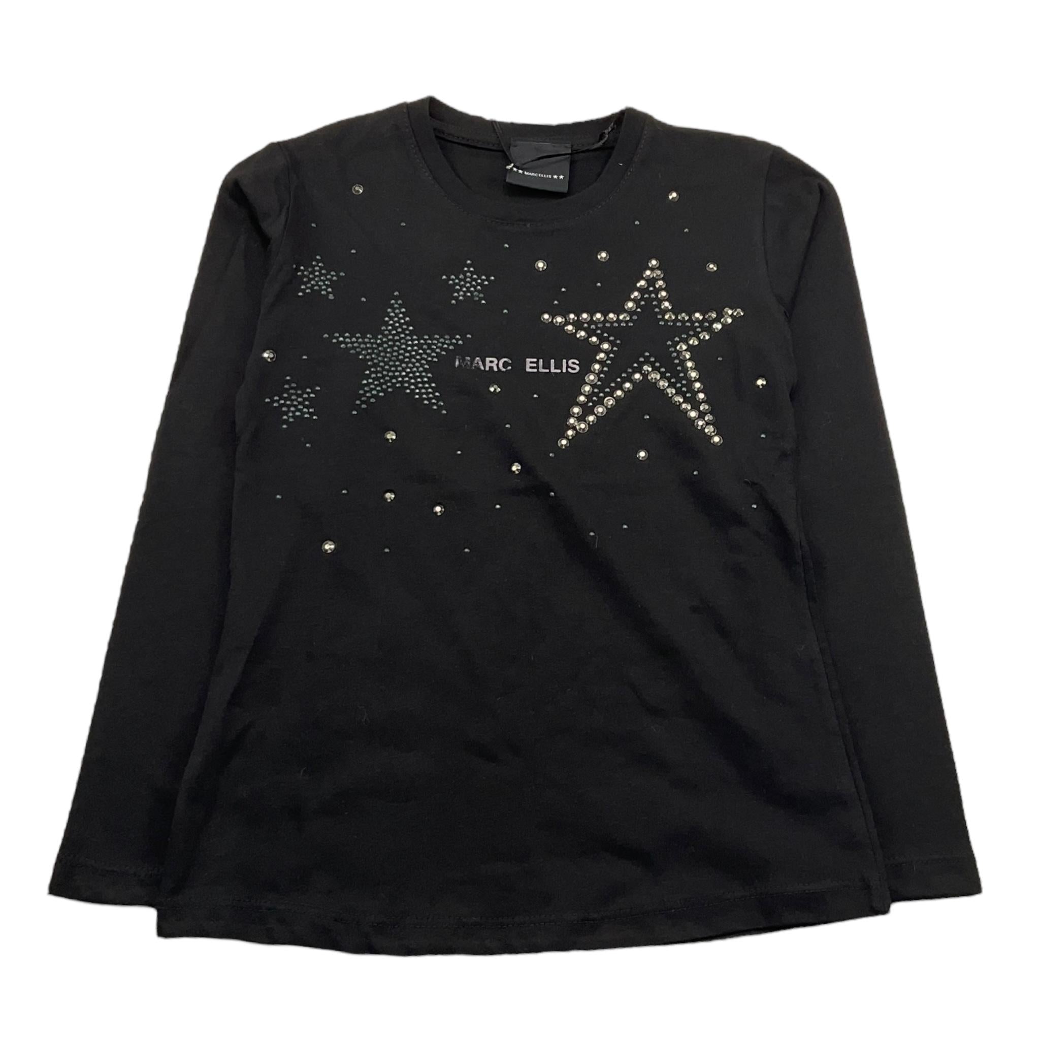 MARC ELLIS shirt girocollo tinta unita con brillantini Nero per Bambina JMJTS15510 NERO MARC ELLIS