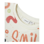 NAME IT abito tinta unita modello felpa con stampa Panna per Bambina 13233043 PANNA NAME IT