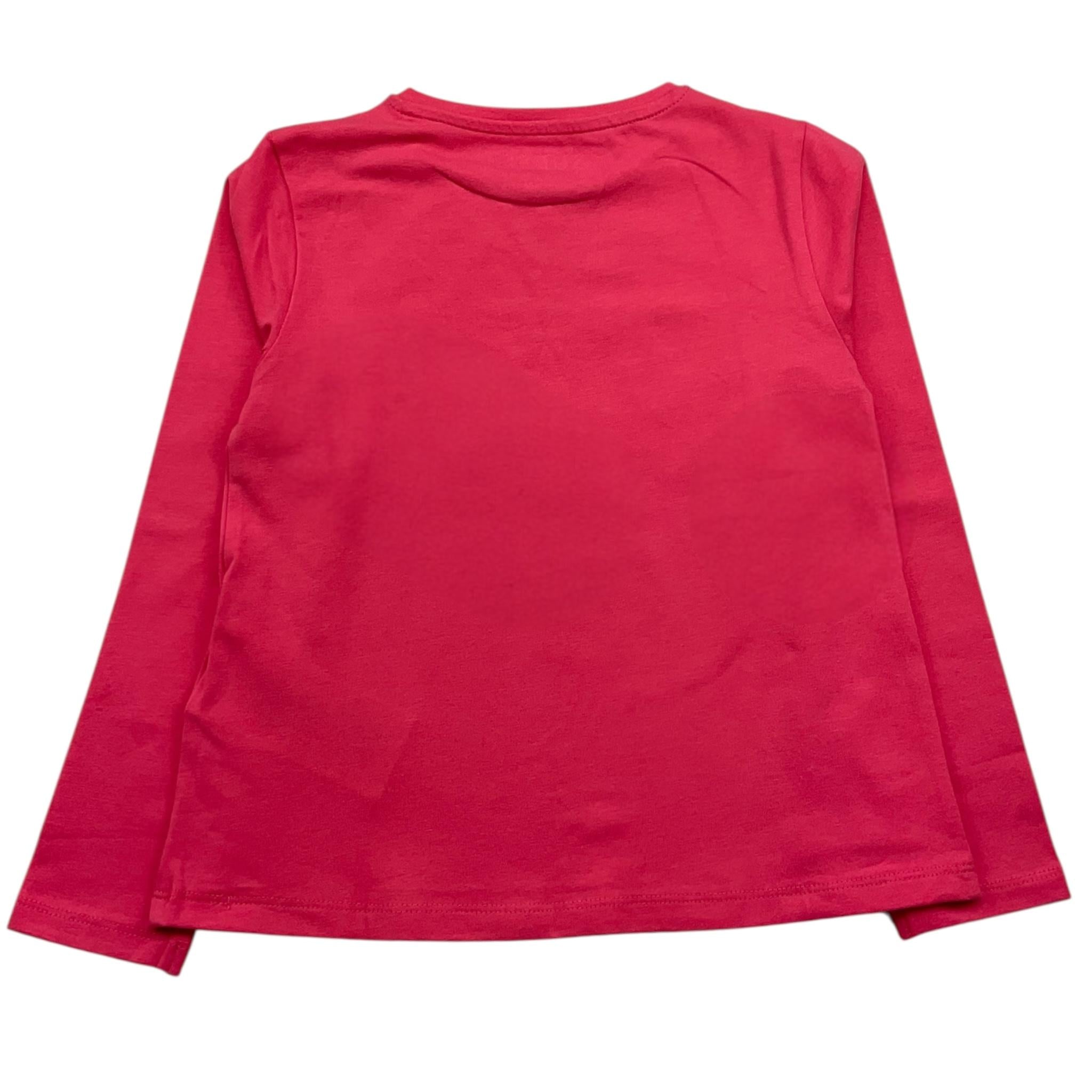 GUESS shirt girocollo tinta unita con stampa in contrasto Fuxia per Neonata K4BI05J1314N FUXIA GUESS
