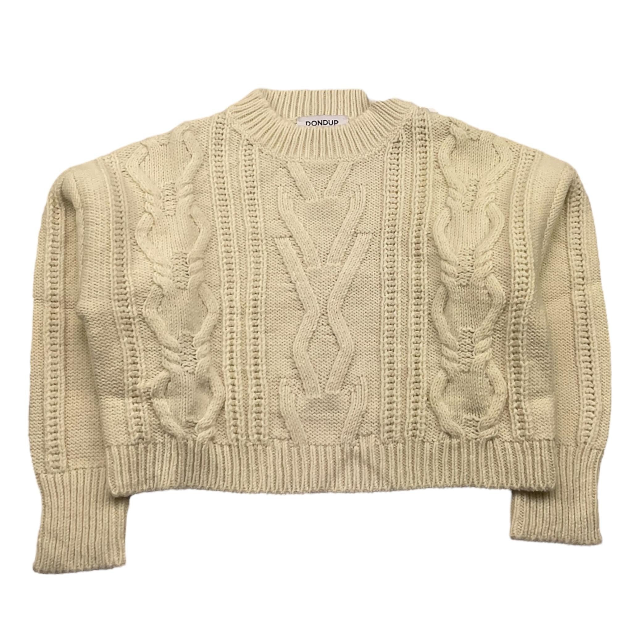 DONDUP maglia girocollo tinta unita con stampa Panna per Bambina DFMA019JX PANNA DONDUP