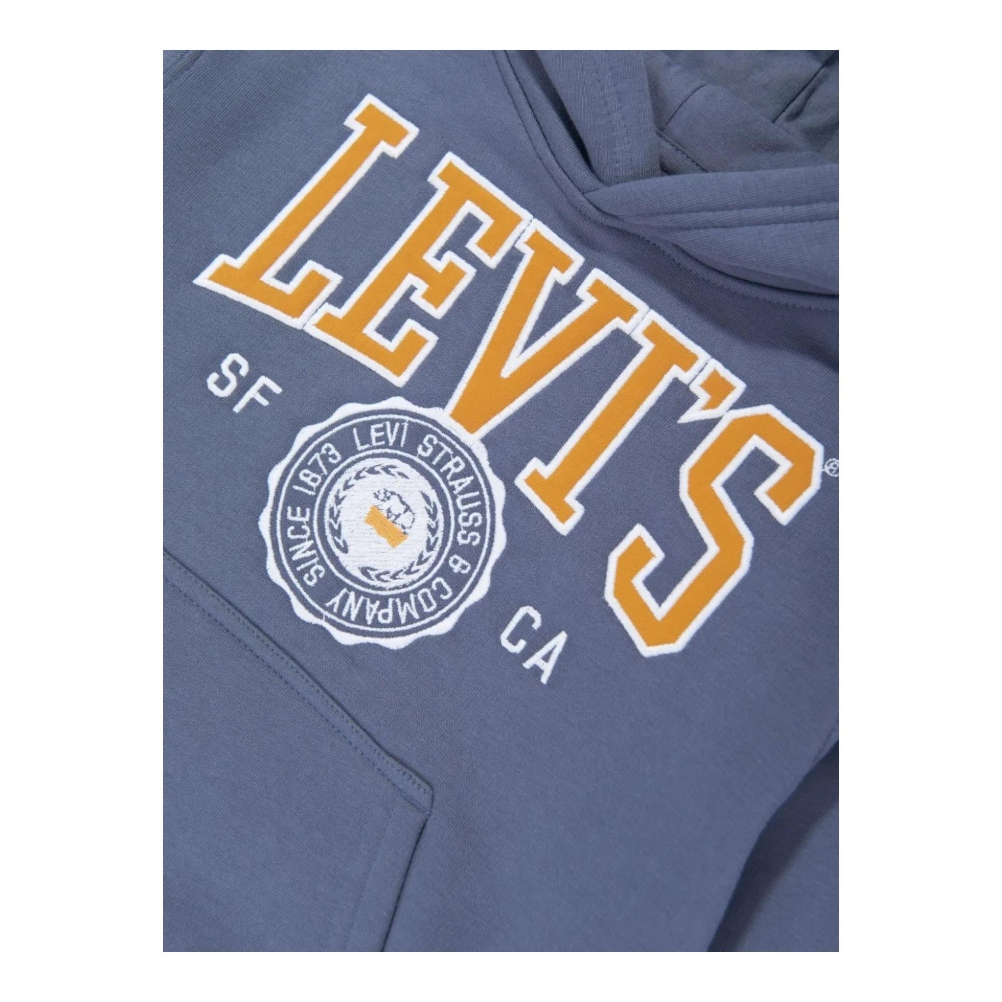 LEVI'S felpa chiusa con cappuccio tinta unita Azzurro per Bambino 8EL487 AZZURRO LEVI'S