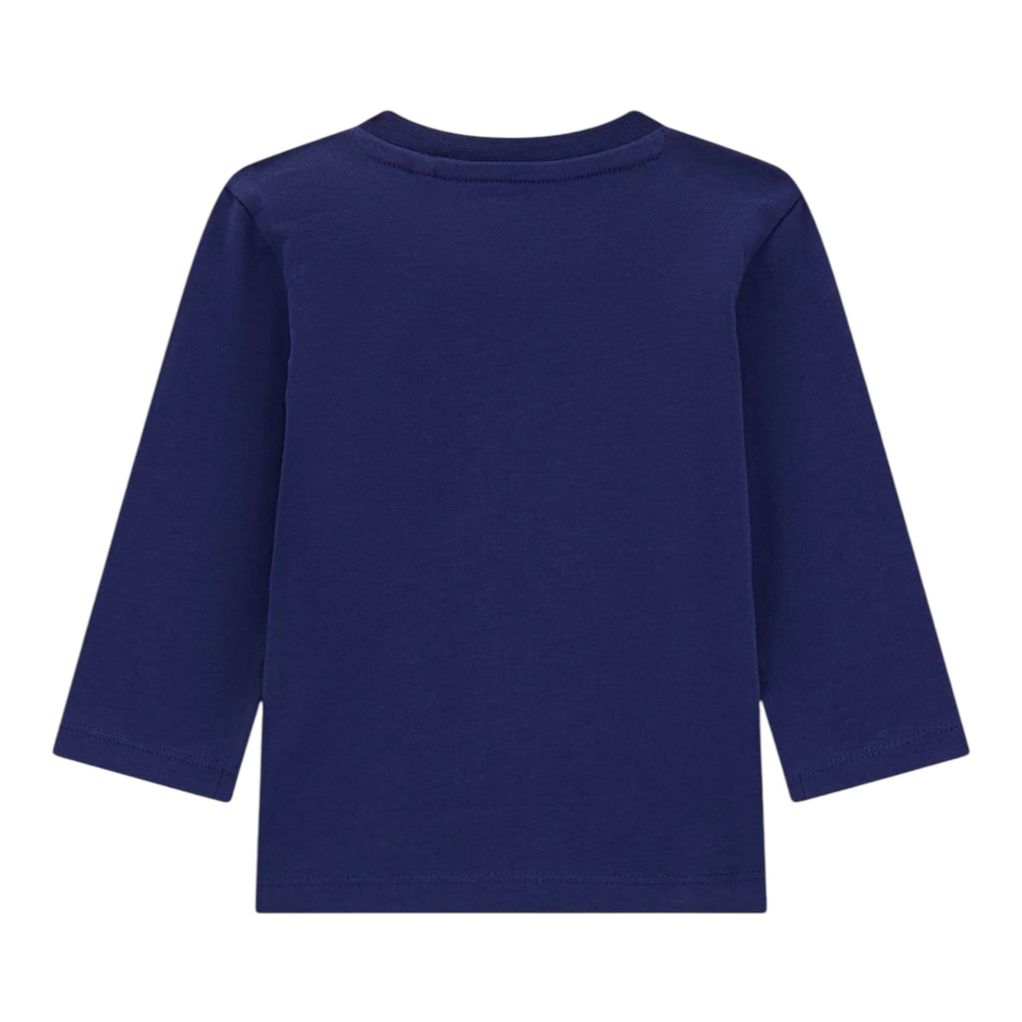 GUESS shirt girocollo tinta unita con stampa in contrasto Blu per Neonata N4BI12I3Z14N BLU GUESS