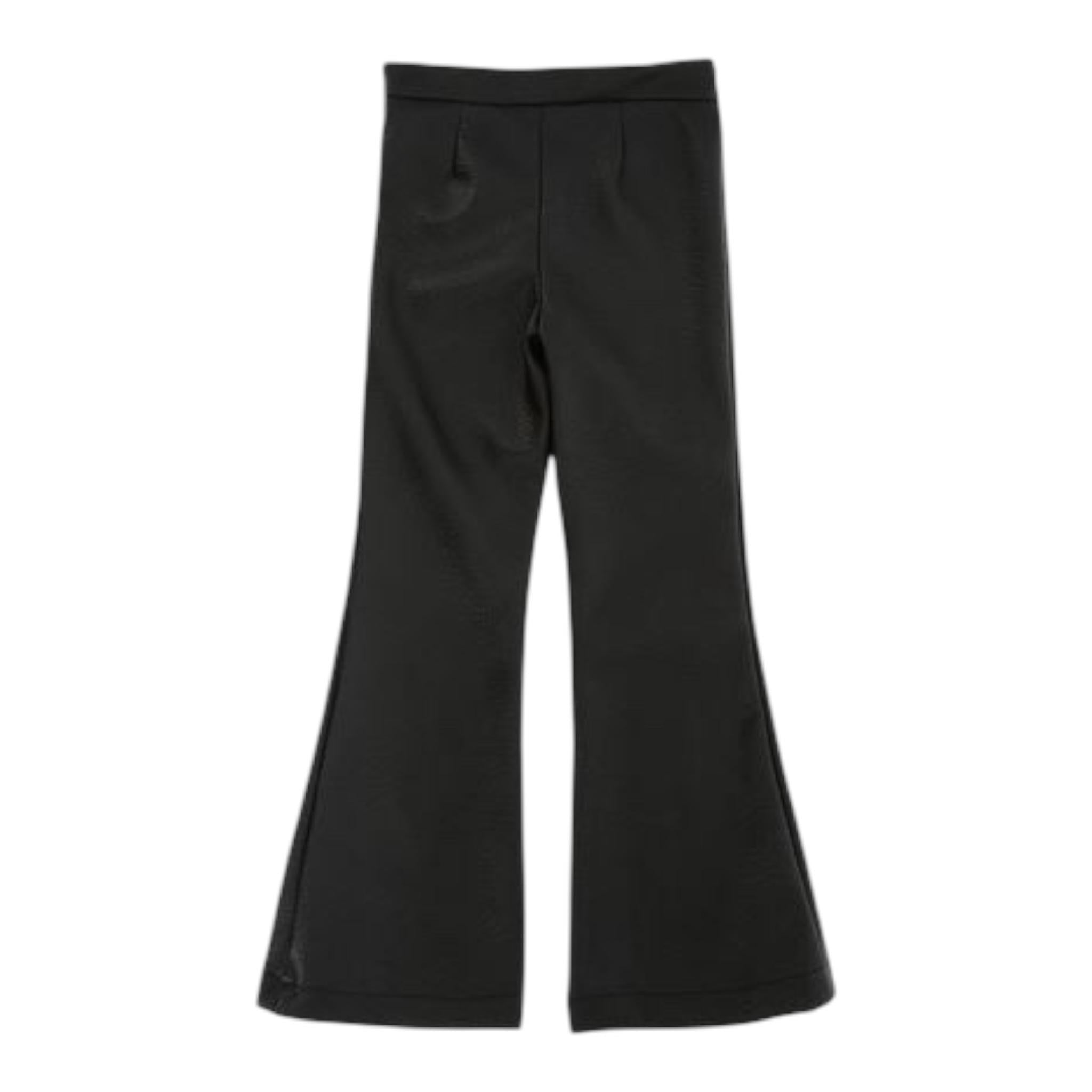 ELISABETTA FRANCHI pantalone tinta unita modello a zampa in ecopelle Nero per Bambina EFPA254 NERO ELISABETTA FRANCHI