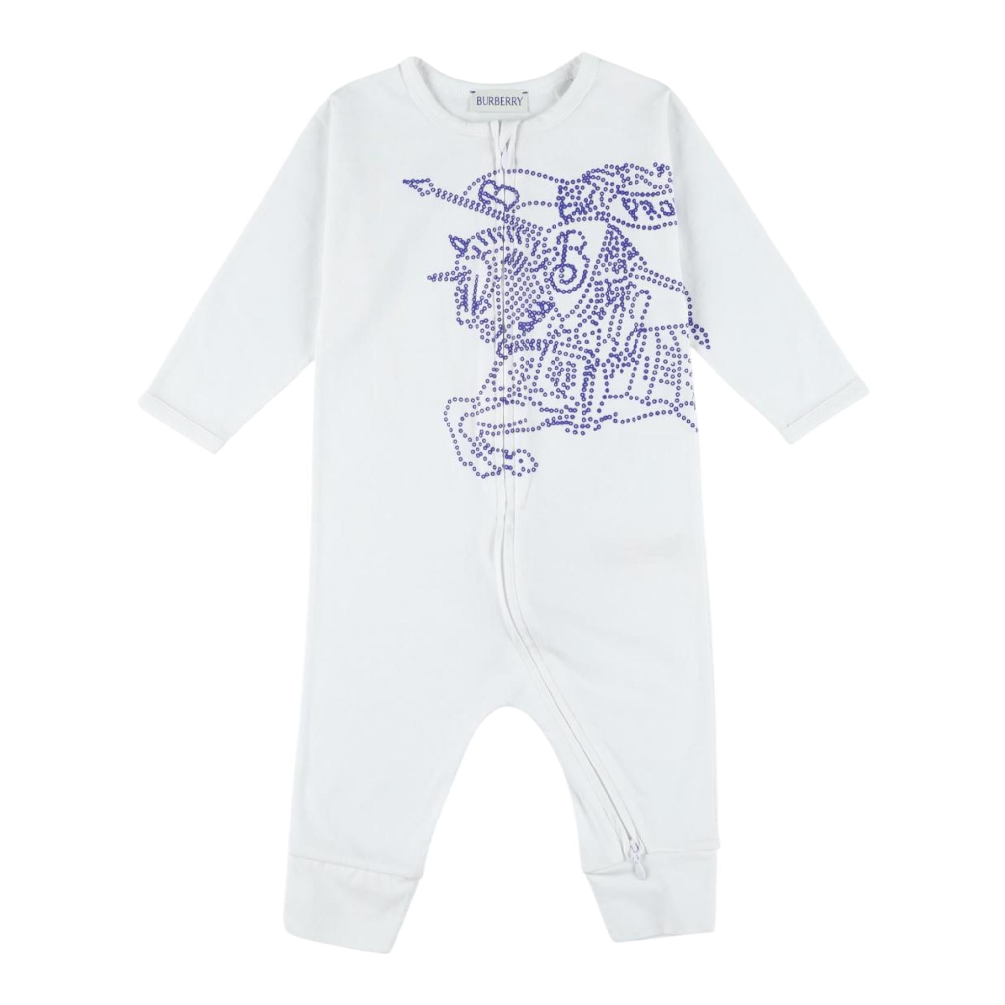 BURBERRY set tutina tinta unita manica lunga con bavetta Bianco per Neonato 8093020 BIANCO BURBERRY
