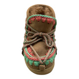 MOU stivali tinta unita con ricami e lacci Beige per Bambina MUFK111020A BEIGE MOU