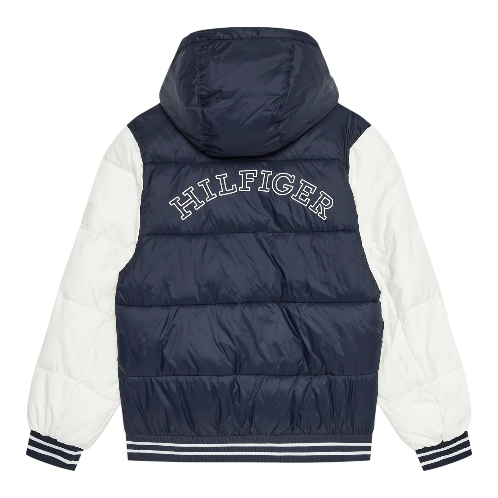 TOMMY HILFIGER giubbino tinta unita con cappuccio e maniche in contrasto Blu per Bambino KB0KB09465 BLU TOMMY HILFIGER