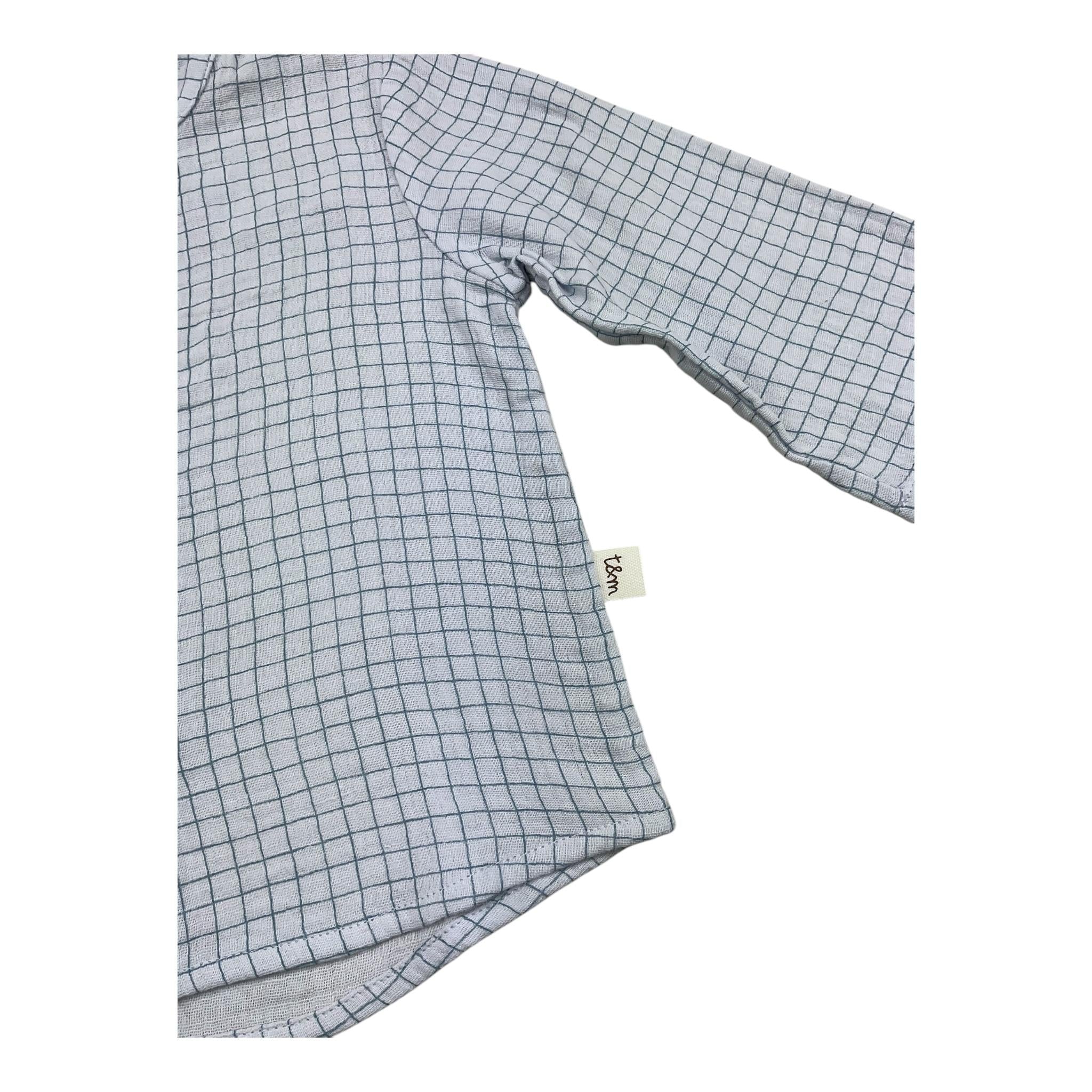 TEDDY E MINOU camicia manica lujnga collo coreano fantasia qaudri Azzurro per Neonato I24CI001G0000 AZZURRO TEDDY E MINOU