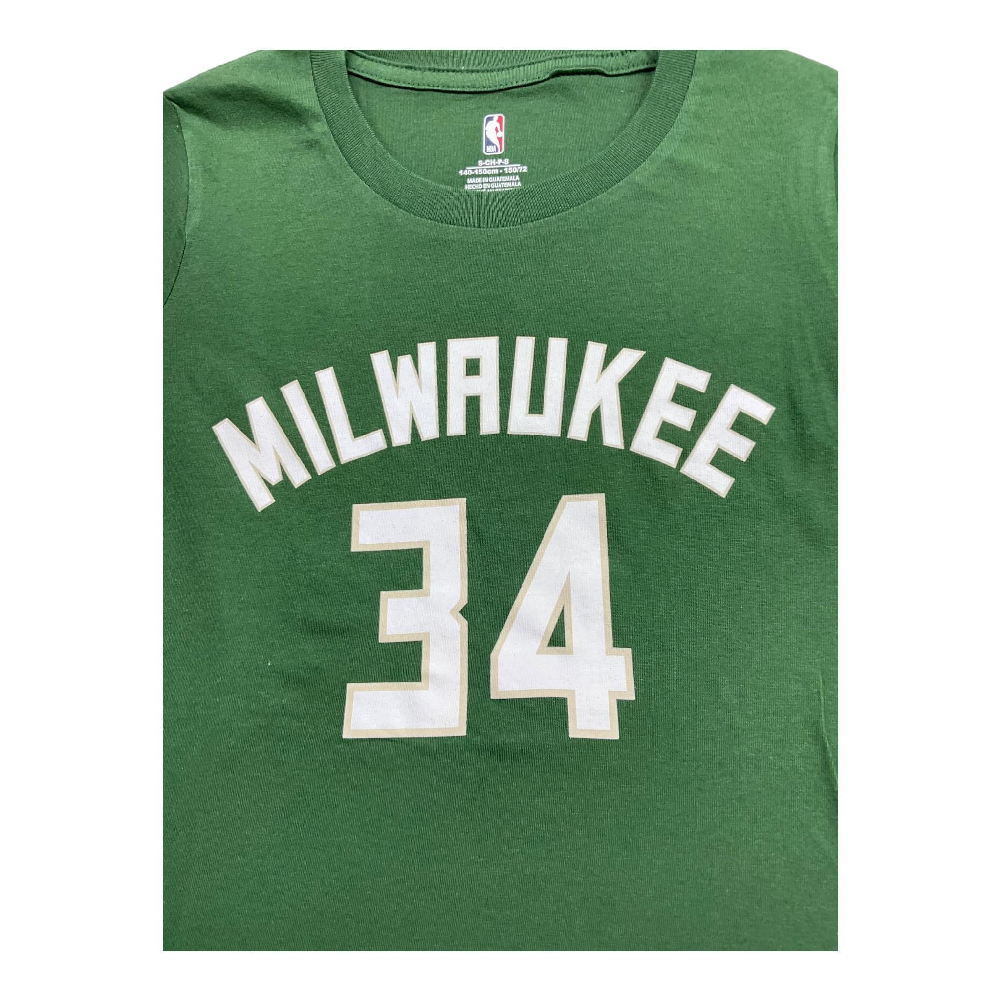 NBA t-shirt girocollo tinta unita con stampa Verde per Bambino EK2B7NN00B01 VERDE NBA