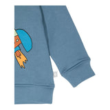 STELLA McCARTNEY felpa girocollo tinta unita con stampa in contrasto Blu per Neonato TV4520 BLU STELLA McCARTNEY