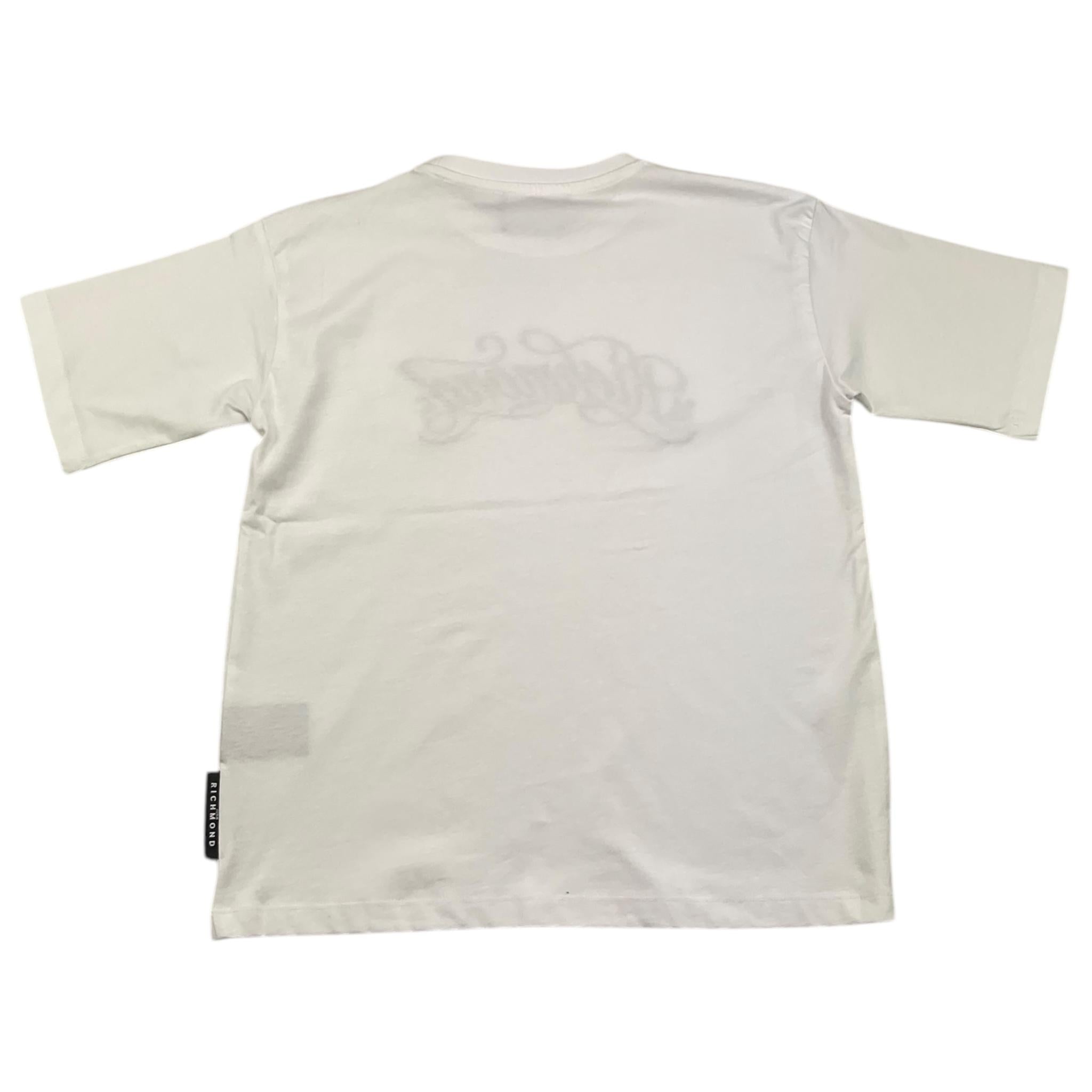 JOHN RICHMOND t-shirt girocollo tinta unita cn stampa in contrasto Bianco per Bambino RGA25080TS BIANCO JOHN RICHMOND