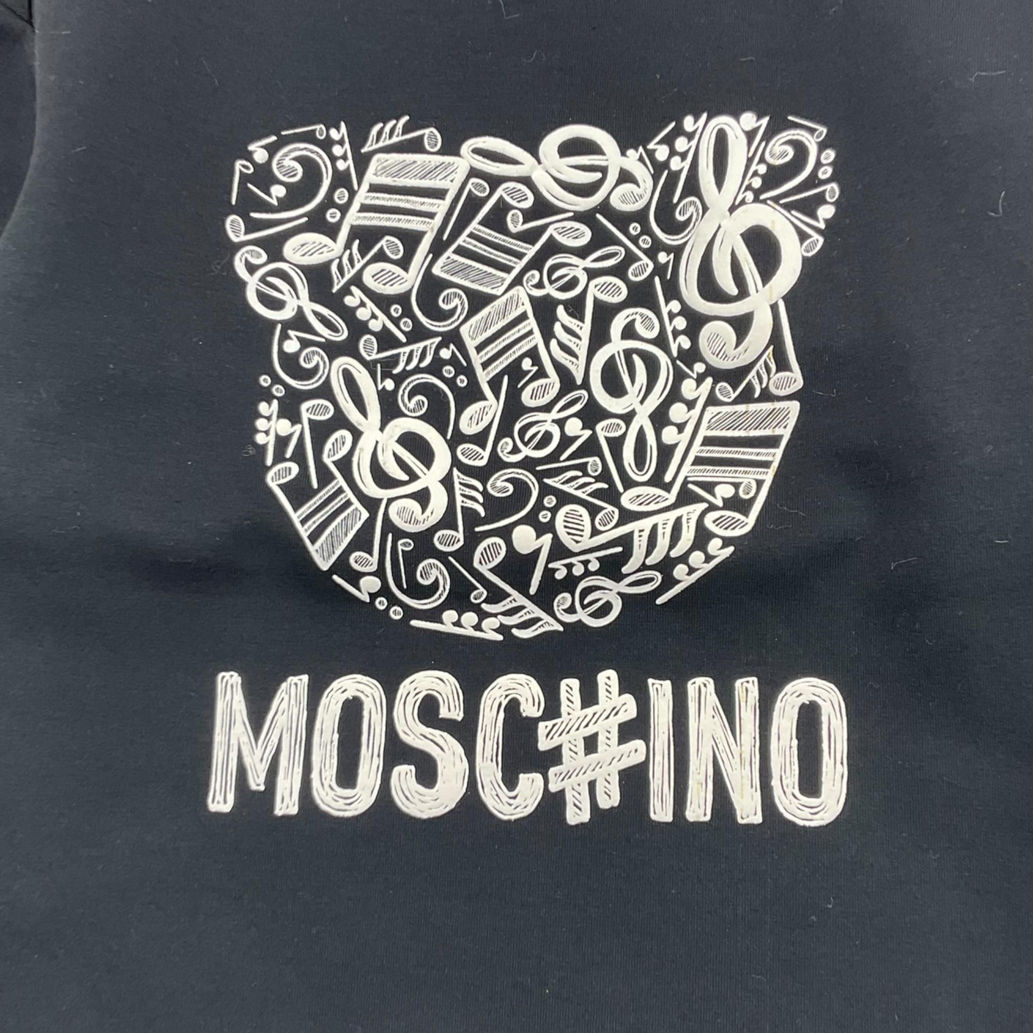 MOSCHINO felpa girocollo tinta unita con stampa Nero per Bambina HMF099 NERO MOSCHINO