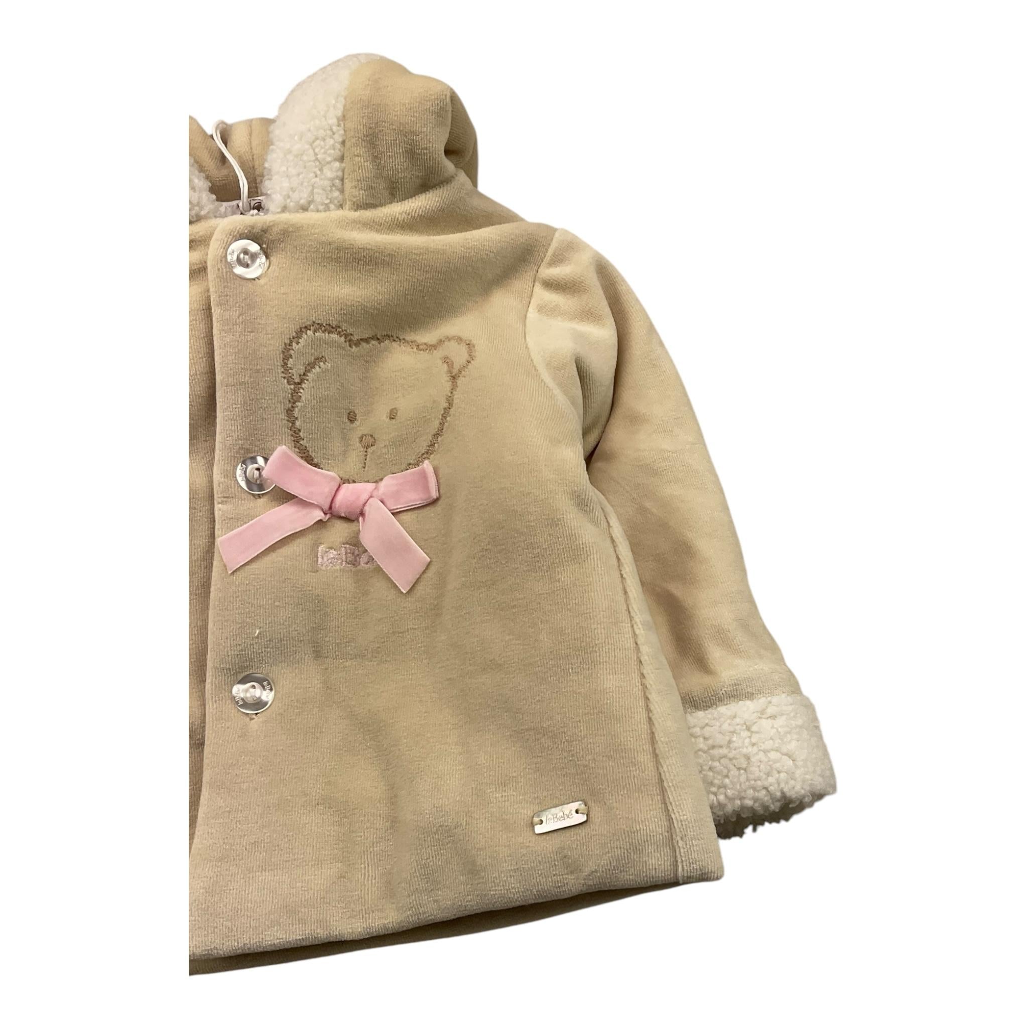 LE BEBE' cappotto tinta unita con cappuccio in ciniglia Beige per Neonata LBG6160 BEIGE LE BEBE'