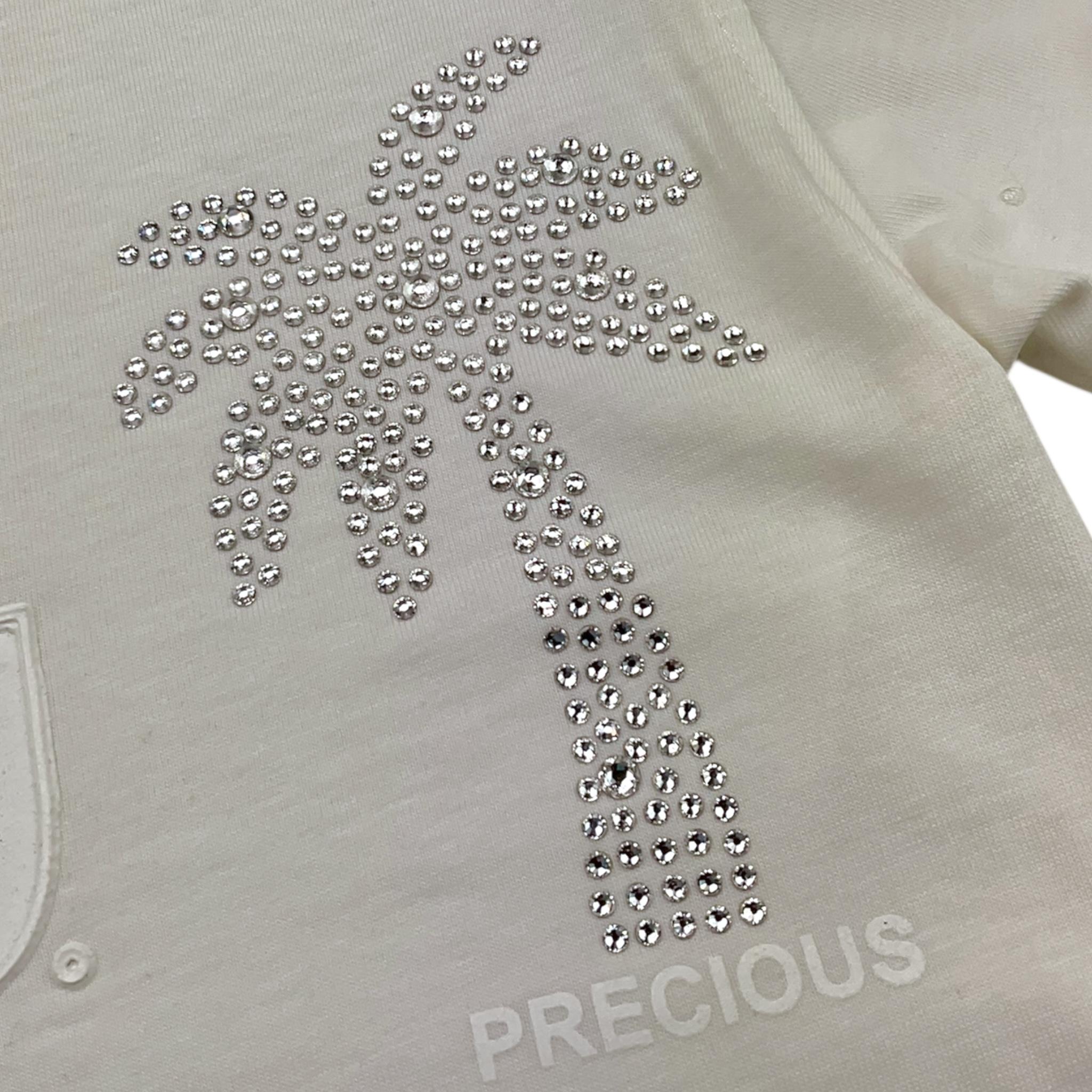 MCU t-shirt girocollo tinta unita con brillantini Bianco per Bambina MCUK6002 BIANCO MCU