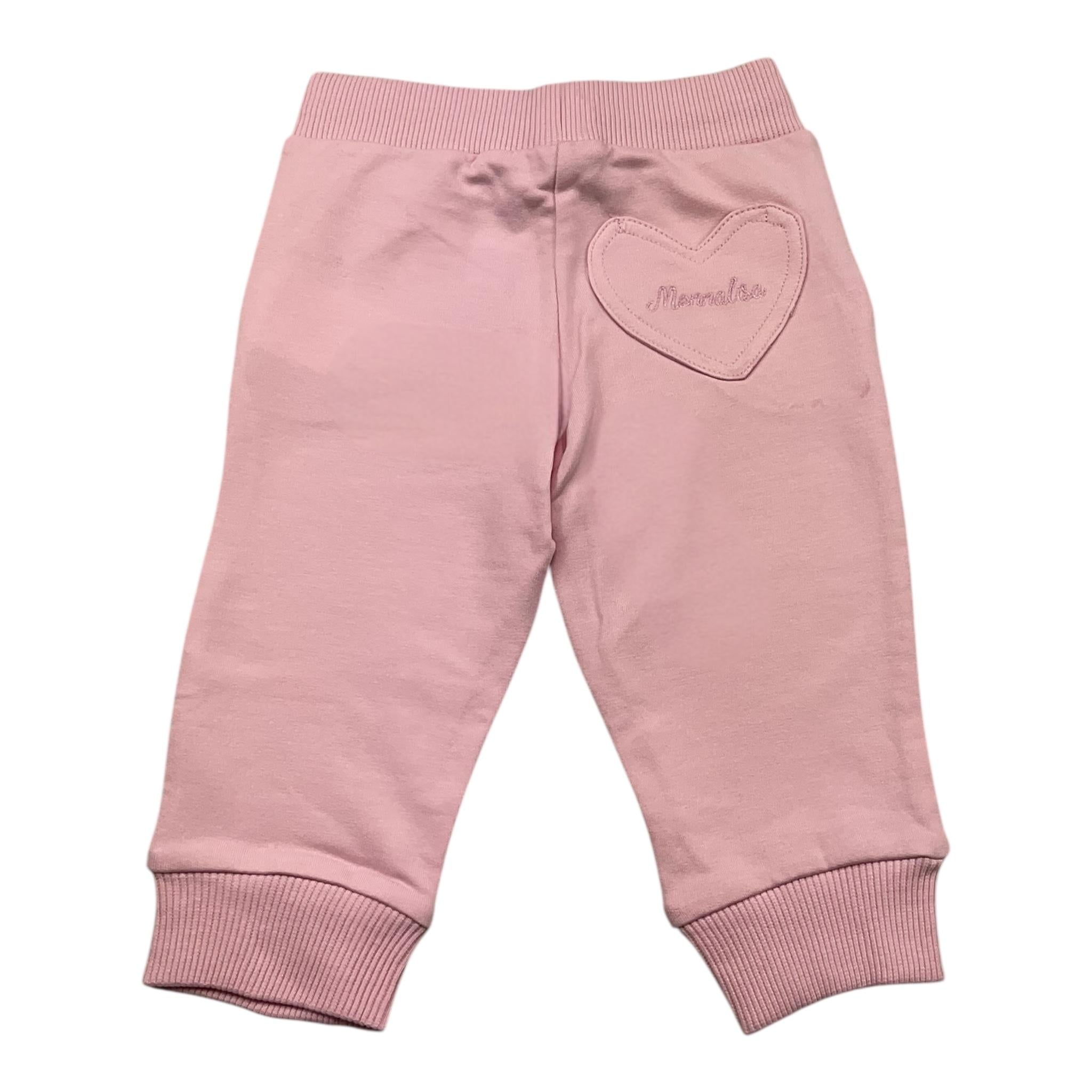 MONNALISA pantalone tuta tinta unita con tasca cuore Rosa per Neonata 39B407 ROSA MONNALISA