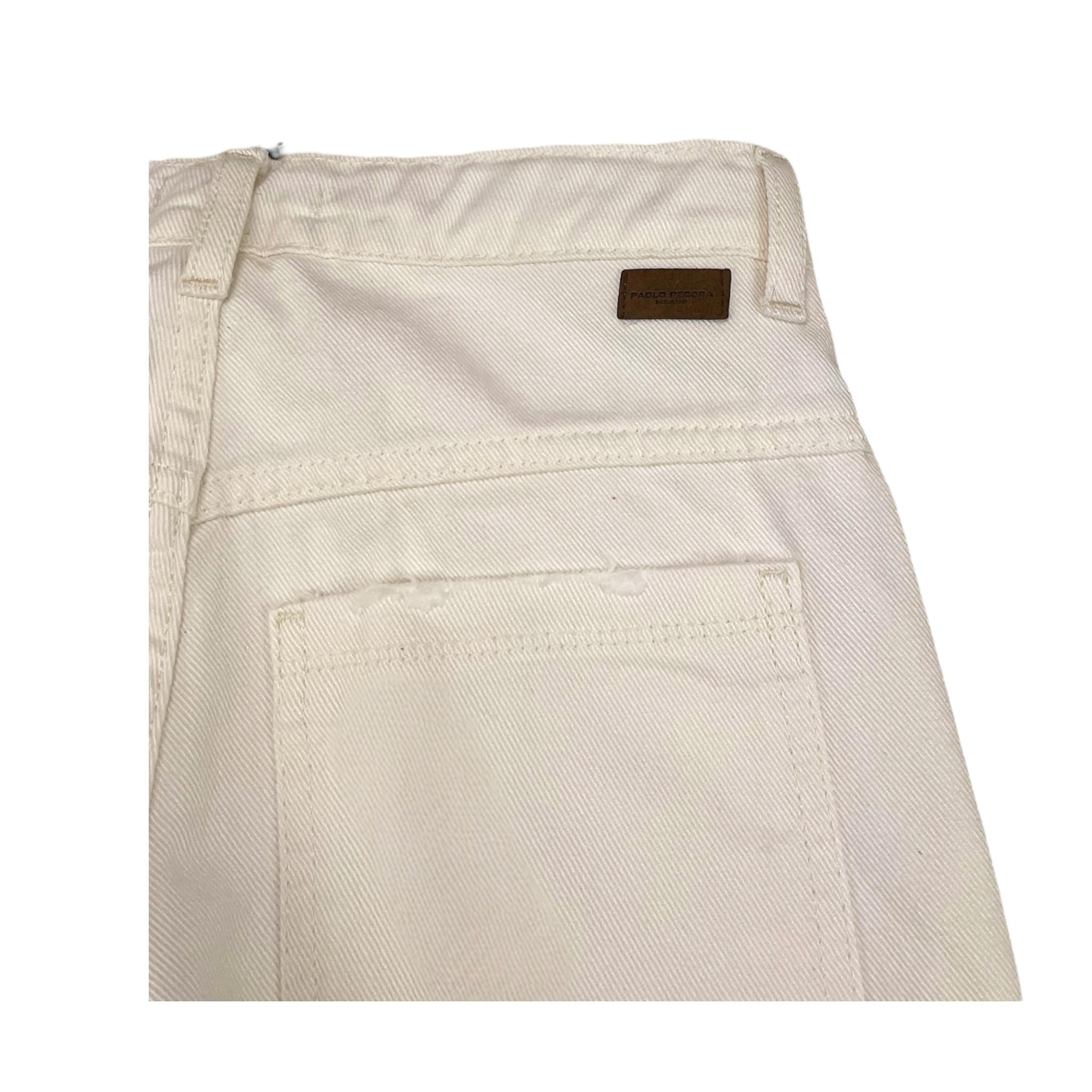 pantalone tinta unita girovita regolabile PP3977 PANNA PAOLO PECORA