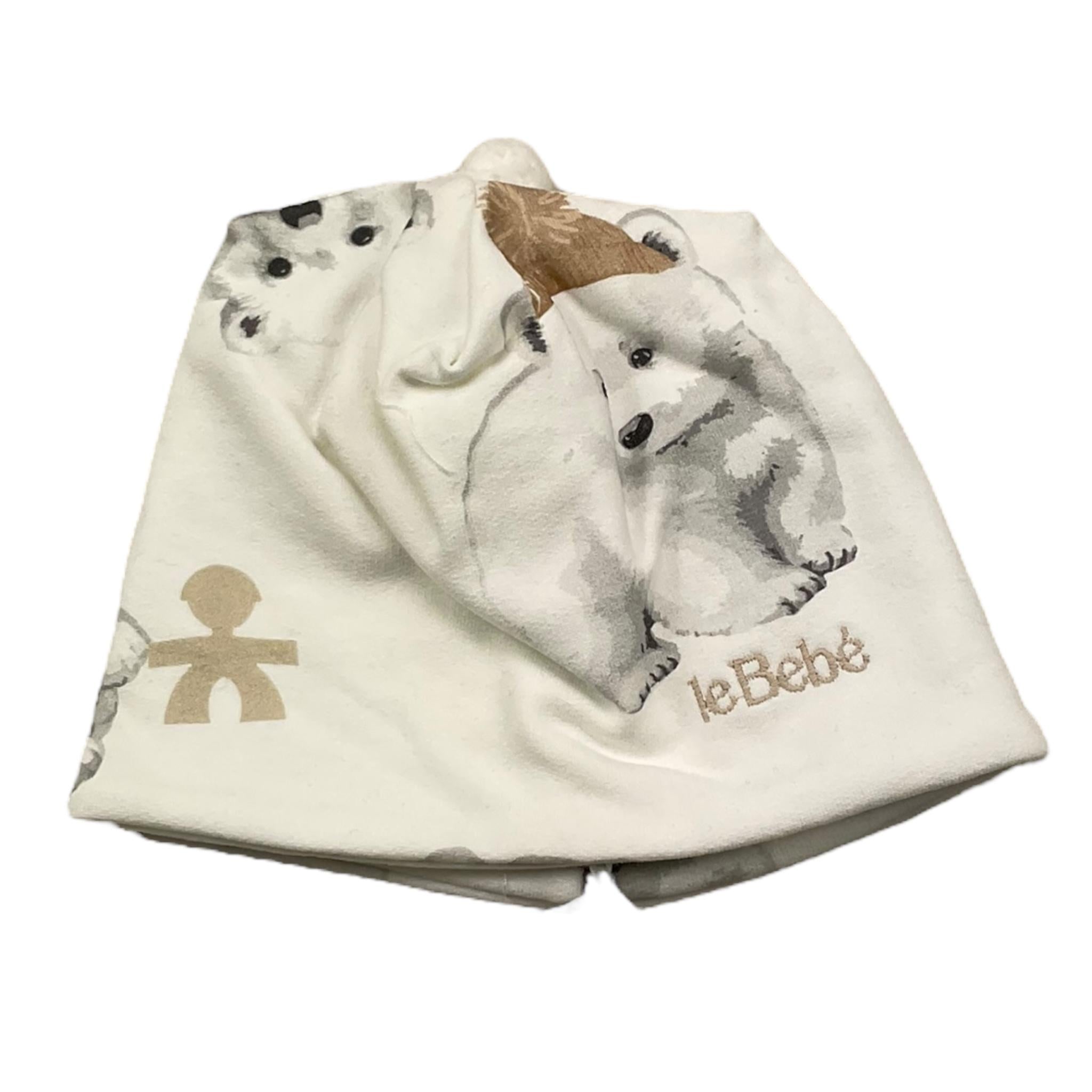 LE BEBE' cappello tinta unita cn stampe orsi Bianco per Neonato LBB5113 BIANCO LE BEBE'