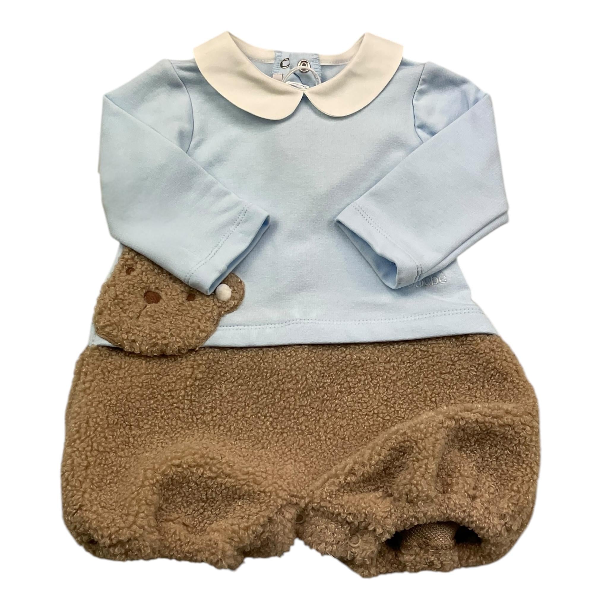 LE BEBE' pagliaccetto manica lunga bicolore Azzurro per Neonato LBB5125 AZZURRO LE BEBE'
