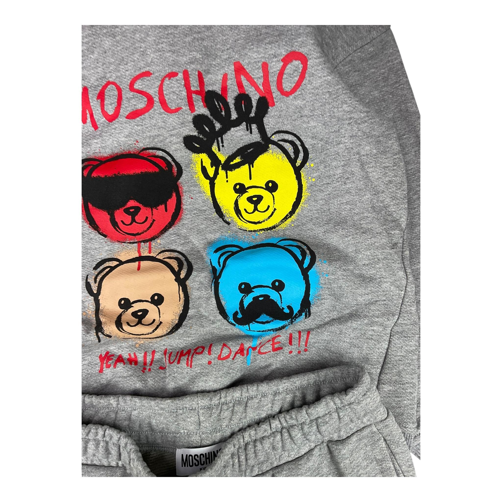 MOSCHINO completo 2pz tinta unita felpa-pantalone Grigio per Bambino HUK04C GRIGIO MOSCHINO