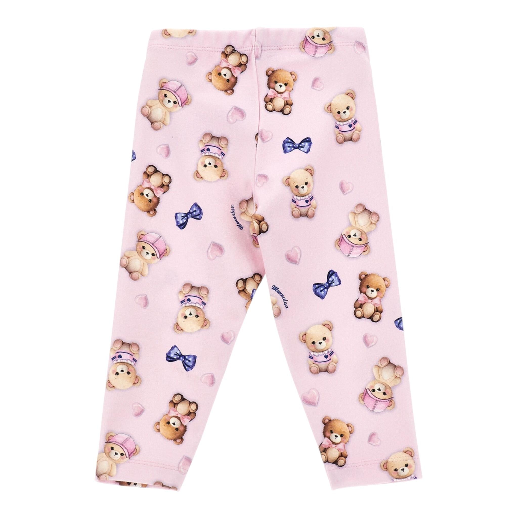 MONNALISA leggins tinta unita cn stampa orsi Rosa per Bambina 31D411 ROSA MONNALISA
