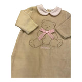 LE BEBE' tutina manica lunga tinta unita in ciniglia Beige per Neonata LBG5961 BEIGE LE BEBE'