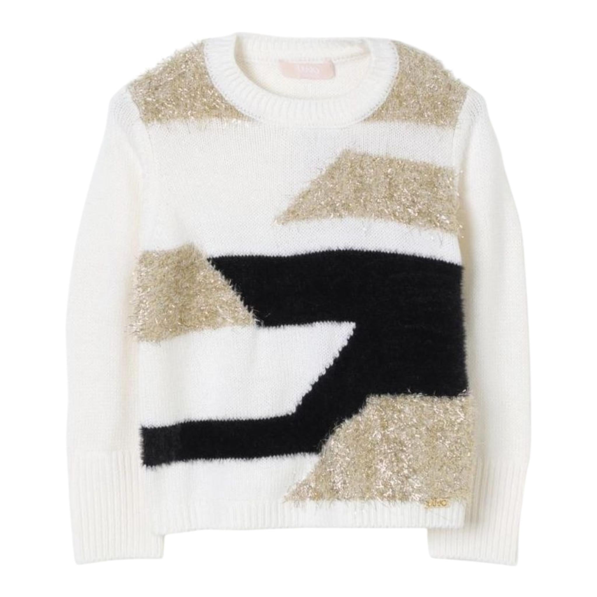 LIU JO maglia tricolore girocollo con fantasia Bianco per Bambina KF4124MA51LJ BIANCO LIU JO