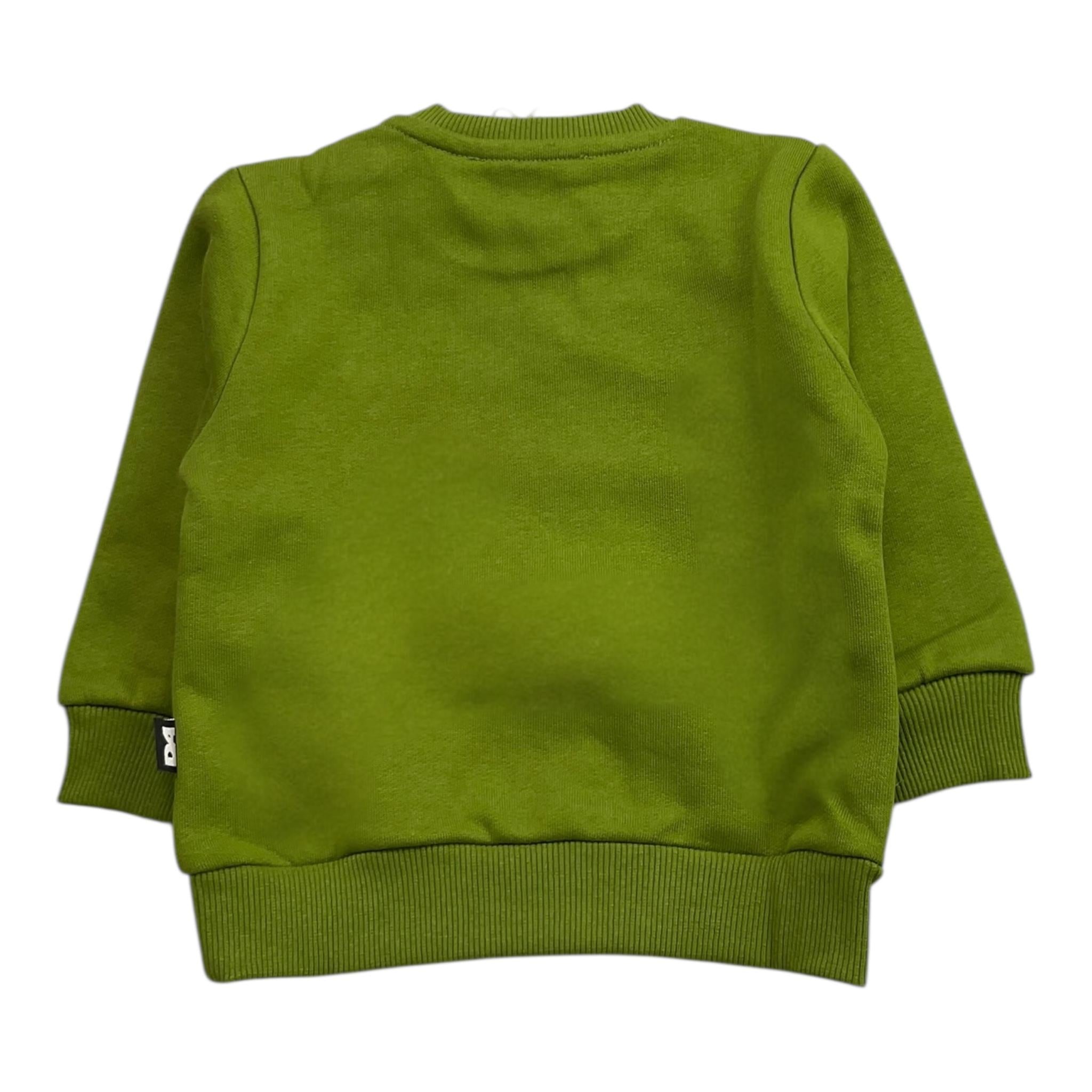 DANIELE ALESSANDRINI felpa girocollo tinta unita con stampa Verde per Bambino 1291F00063J VERDE DANIELE ALESSANDRINI