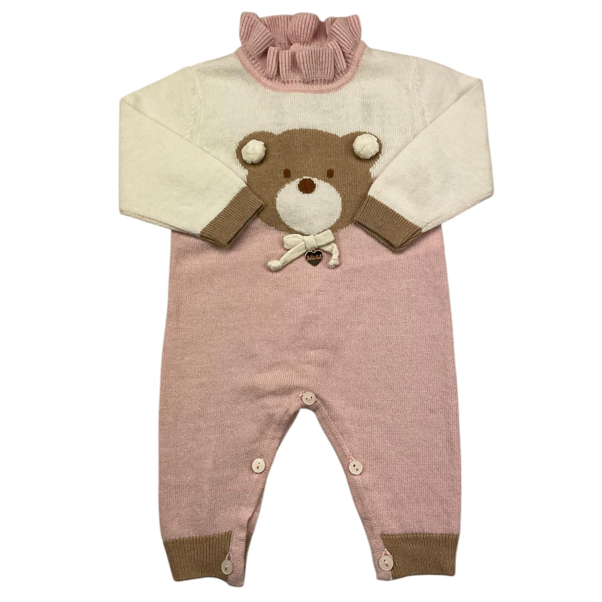 LE BEBE' tutina manica lunga bicolore Panna/rosa per Neonata LBG5444 PANNA/ROSA LE BEBE'