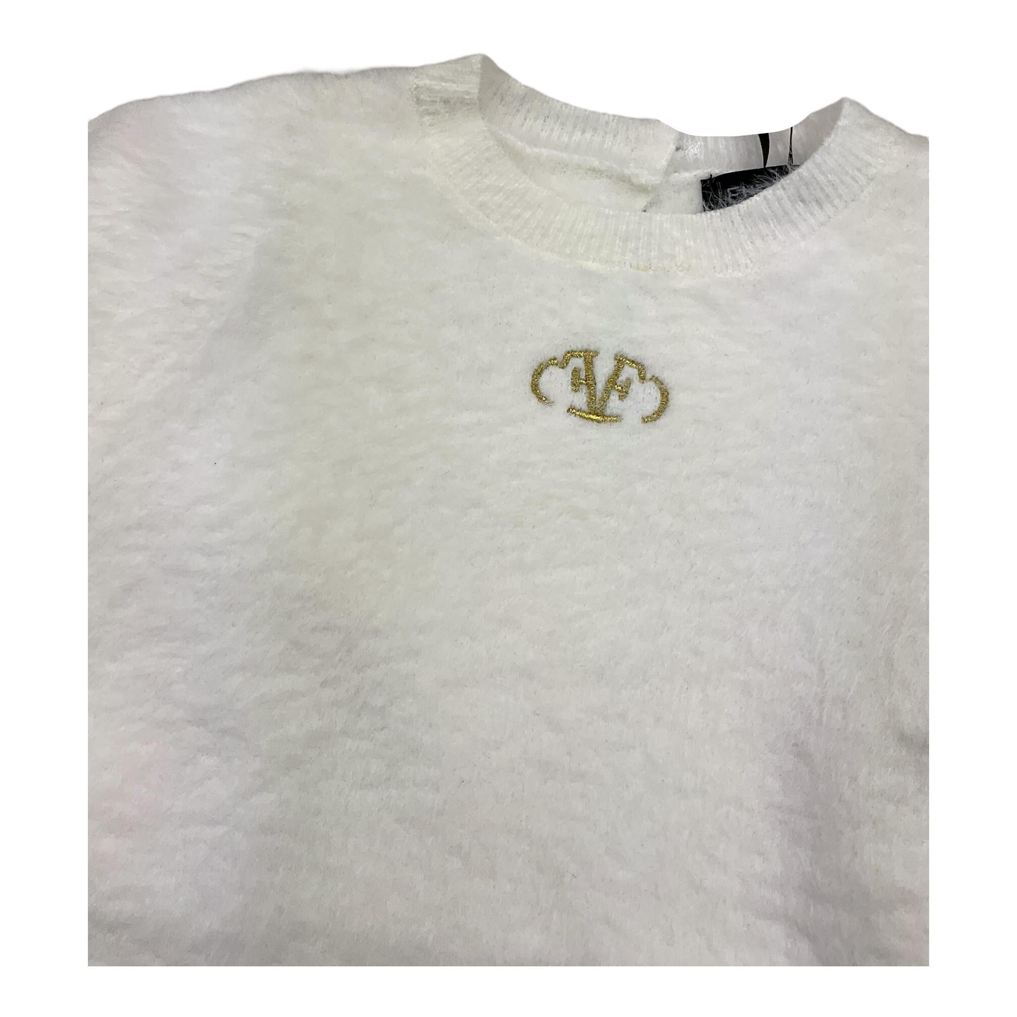 FUN & FUN maglia girocollo tinta unita con ricamo logo Bianco per Neonata FNSW00353 BIANCO FUN & FUN