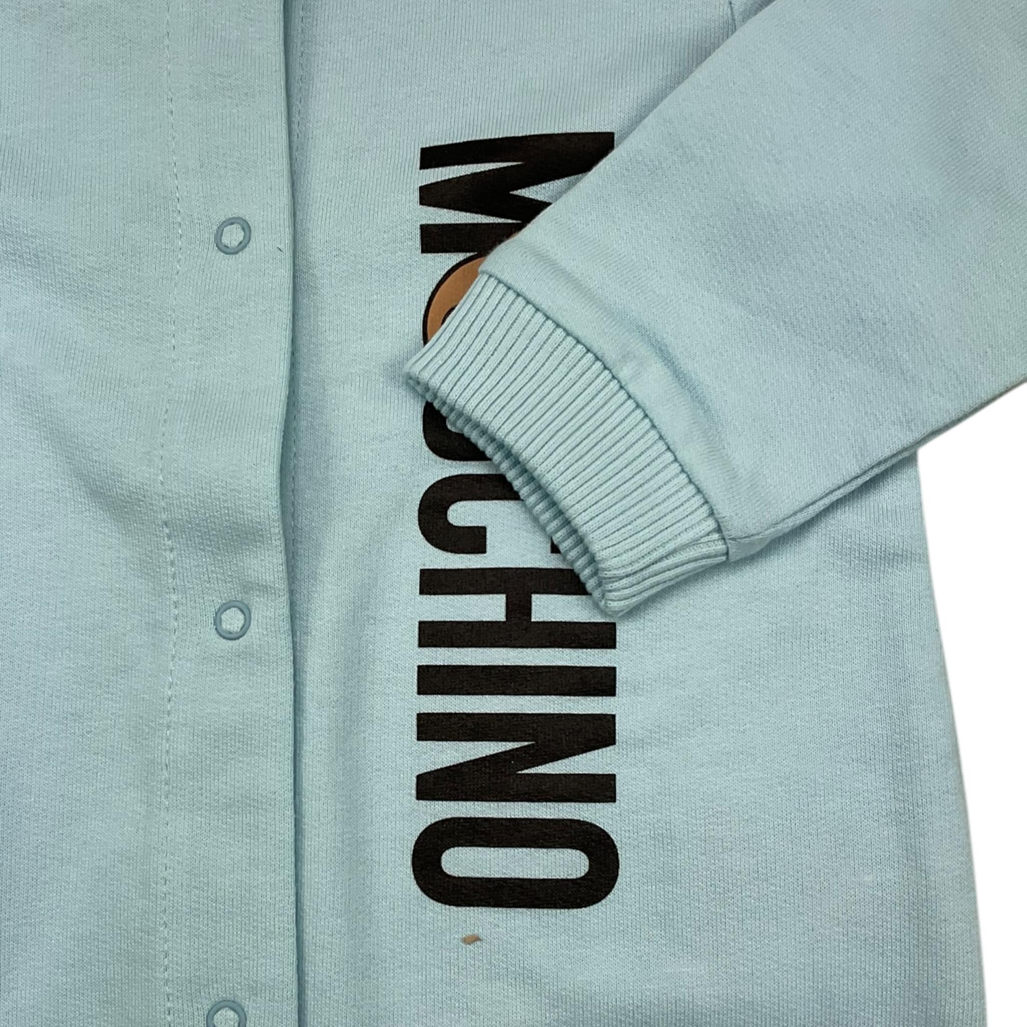 MOSCHINO tutina tinta unita con stampa Azzurro per Neonato MMY08C AZZURRO MOSCHINO