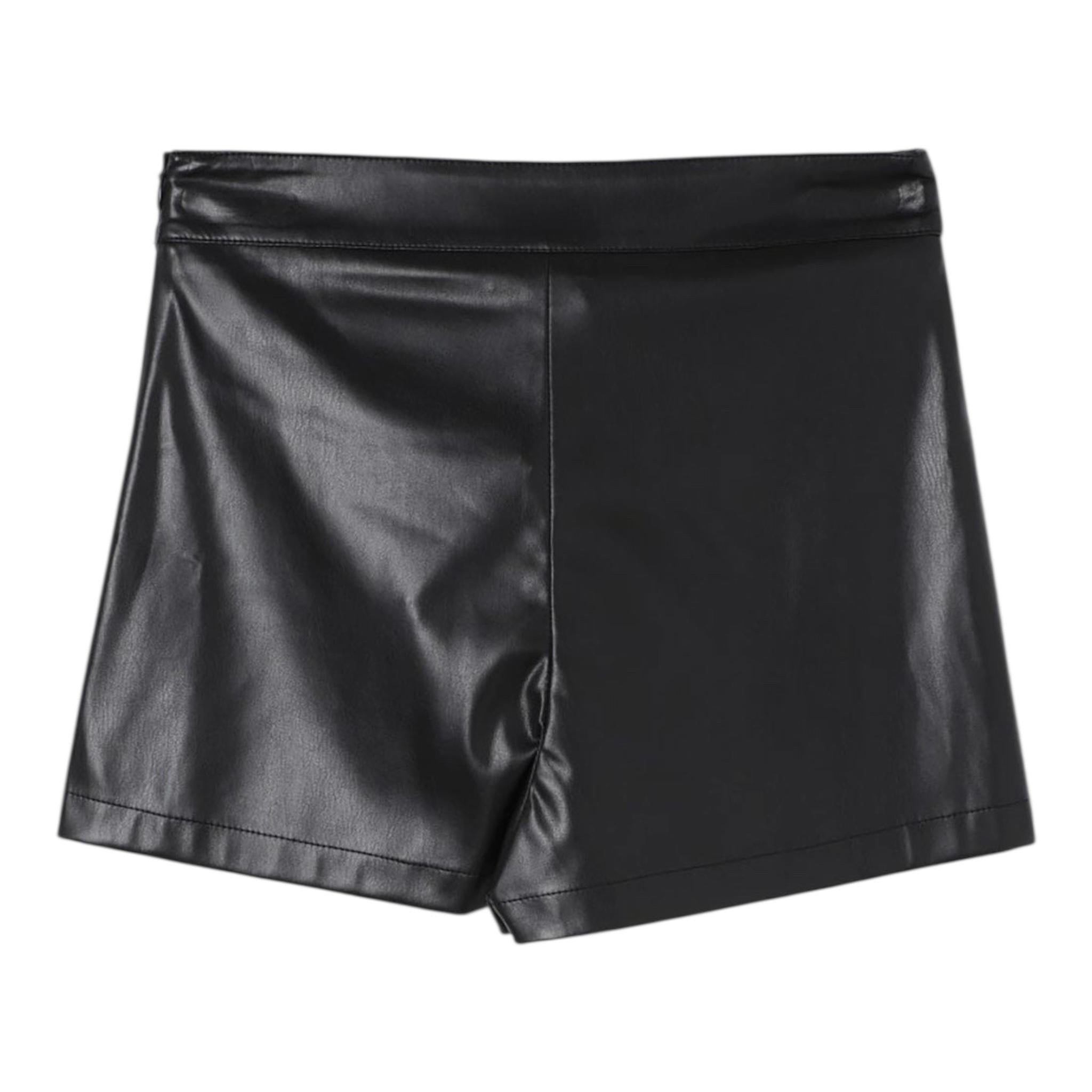 LIU JO short in ecopelle tinta unita Nero per Bambina GF4057XXX NERO LIU JO
