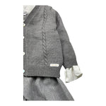 BARCELLINO completo 4 pezzi cardigan-camicia-pantalone con bretelle-papillon Grigio per Neonato 115315 GRIGIO BARCELLINO