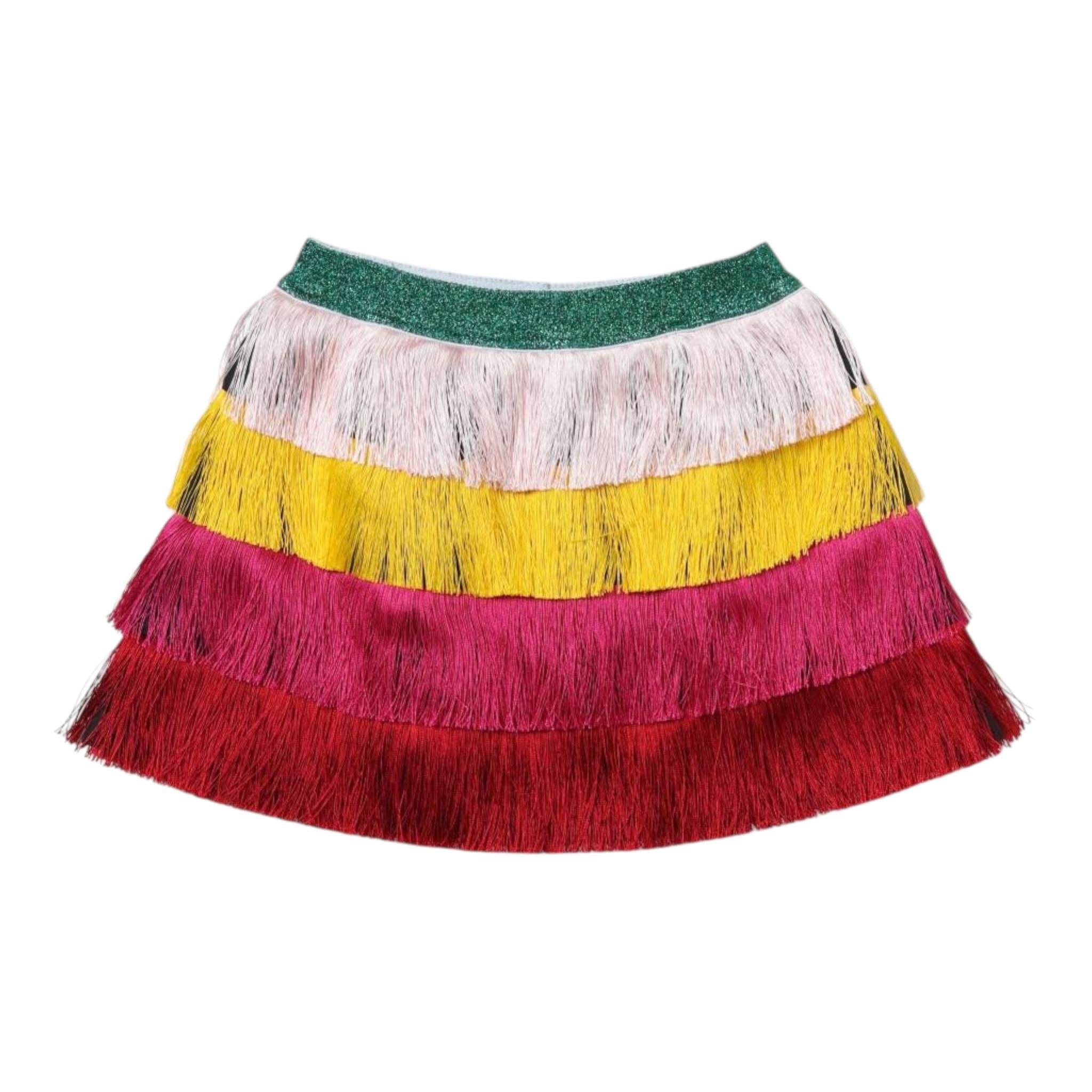 STELLA McCARTNEY gonna multicolor con frange Multicolor per Bambina TT7B51 MULTICOLOR STELLA McCARTNEY